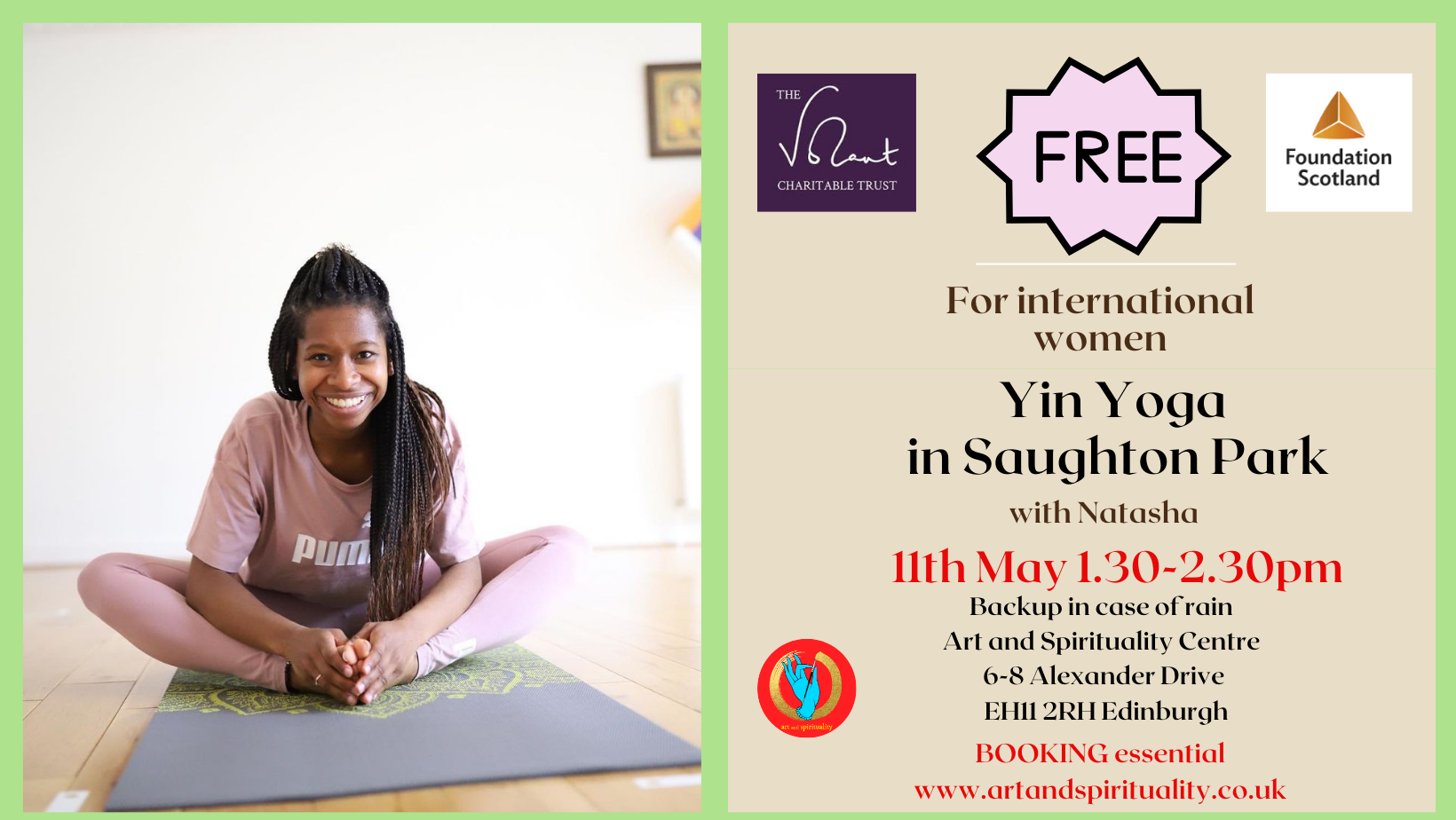 11th May 1.30-2.30pm FREE YIN YOGA