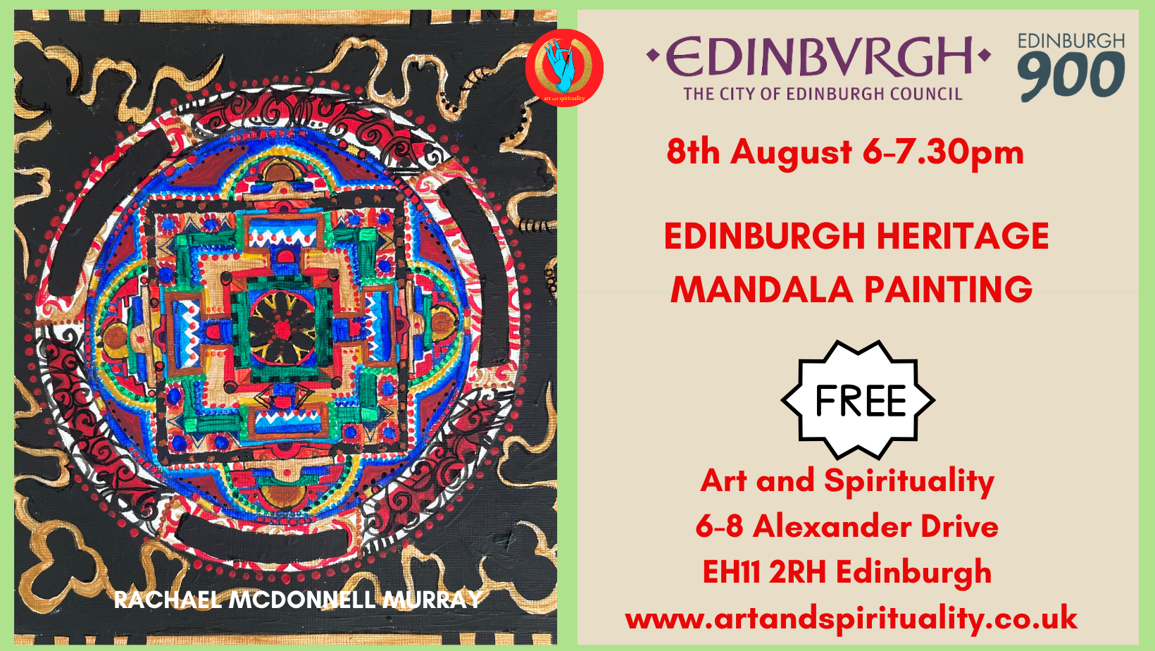 8th August FREE MANDALA PAINTING