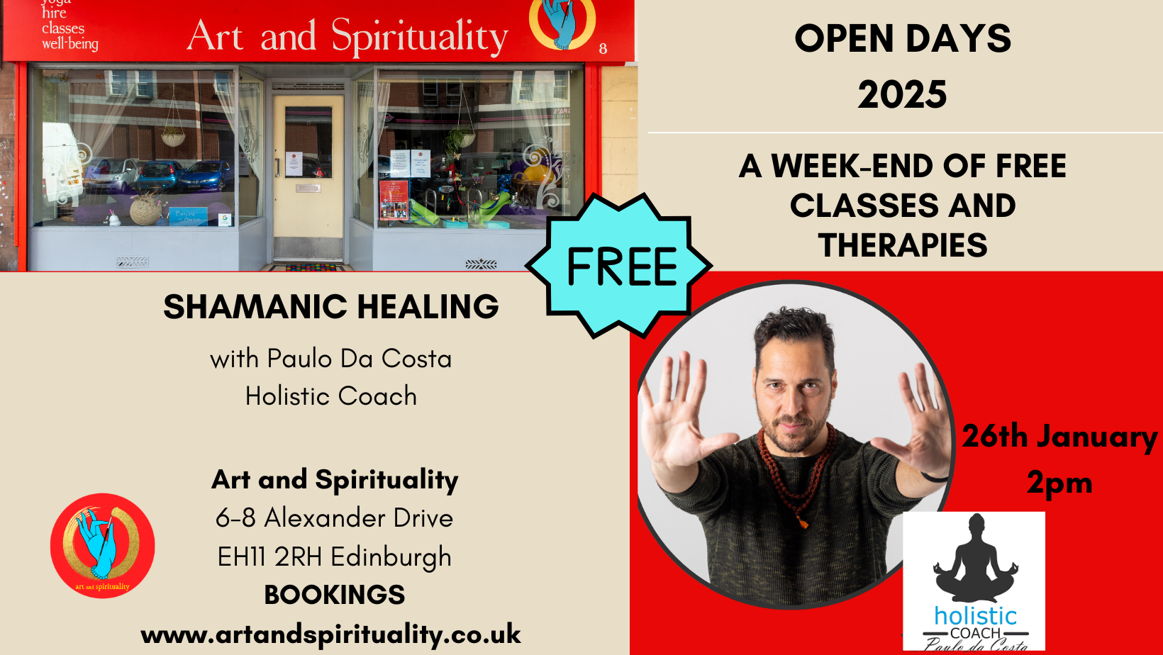 FREE OPEN DAYS: 26th Jan SHAMANIC HEALING