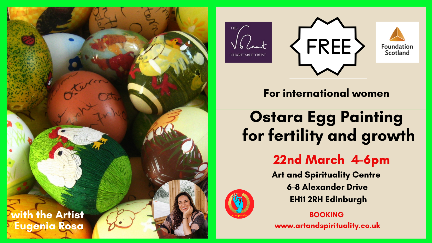 22nd March FREE: OSTARA EGG PAINTING FOR FERTILITY AND GROWTH