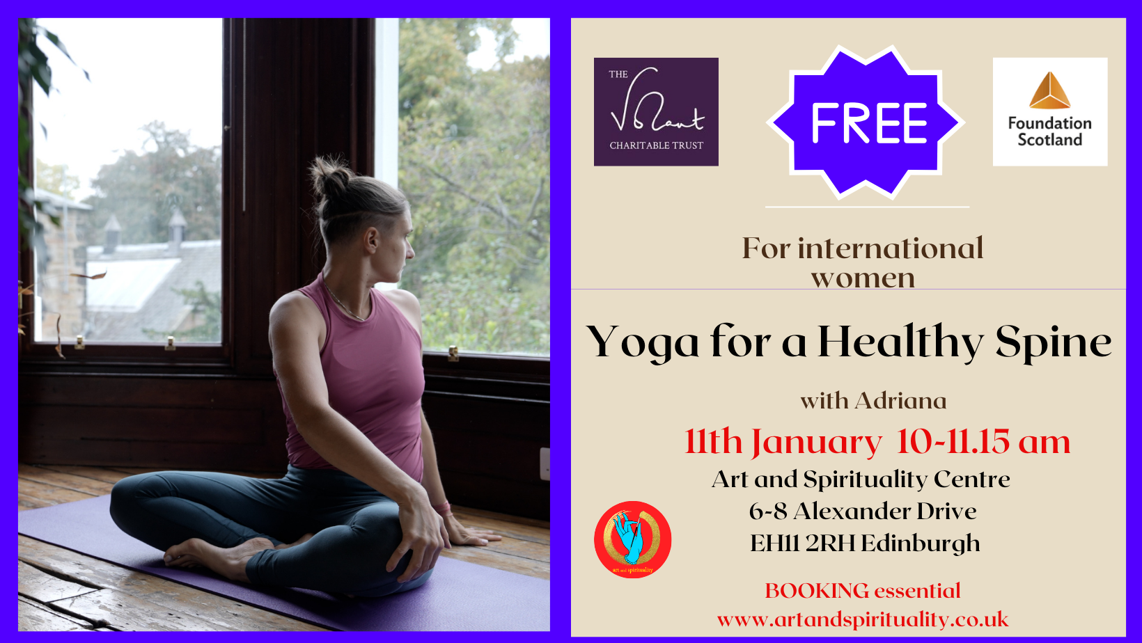 11th January FREE YOGA FOR A HEALTHY SPINE