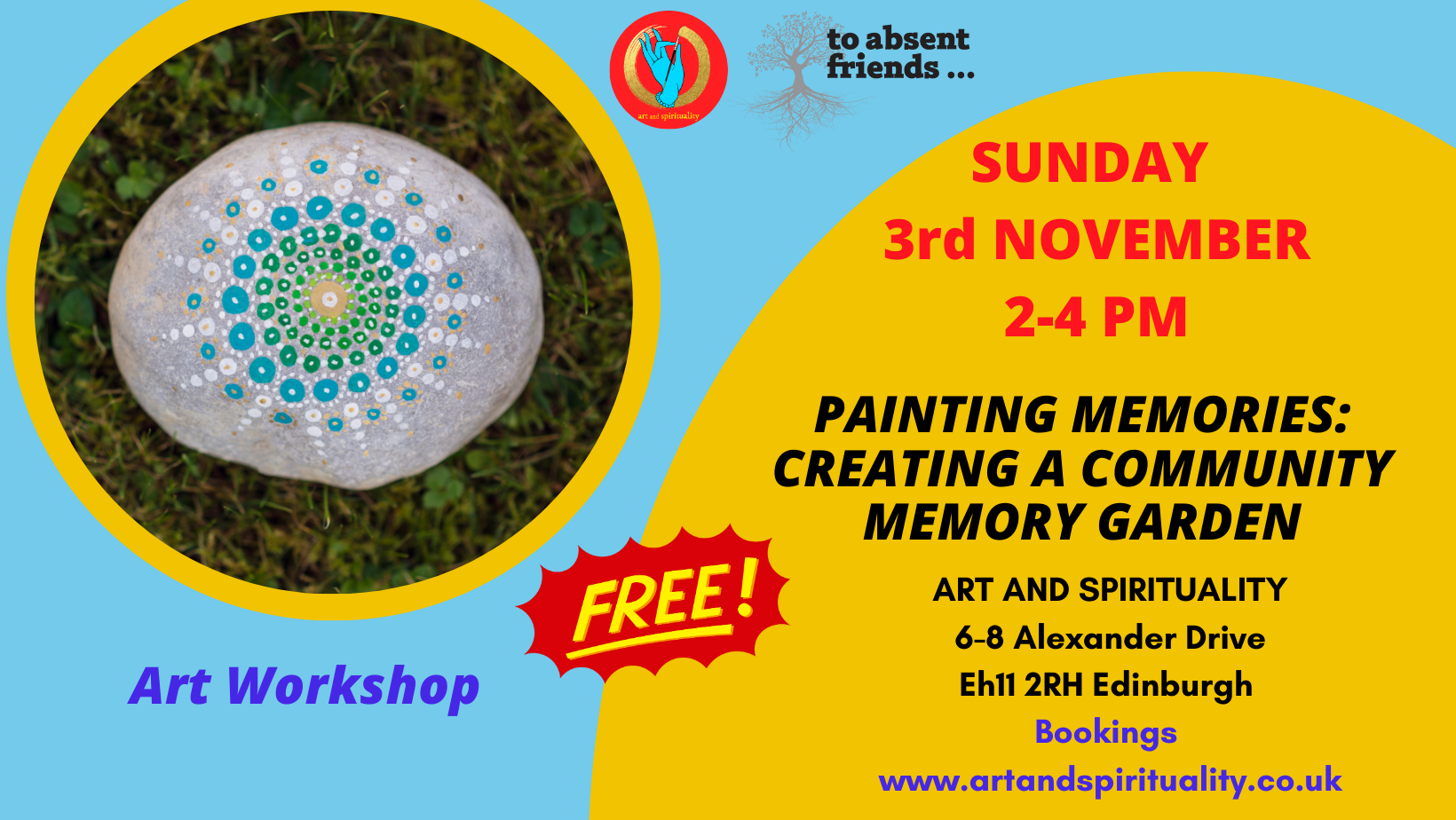 3rd November 2-4pm FREE WORKSHOP:Painting Memories