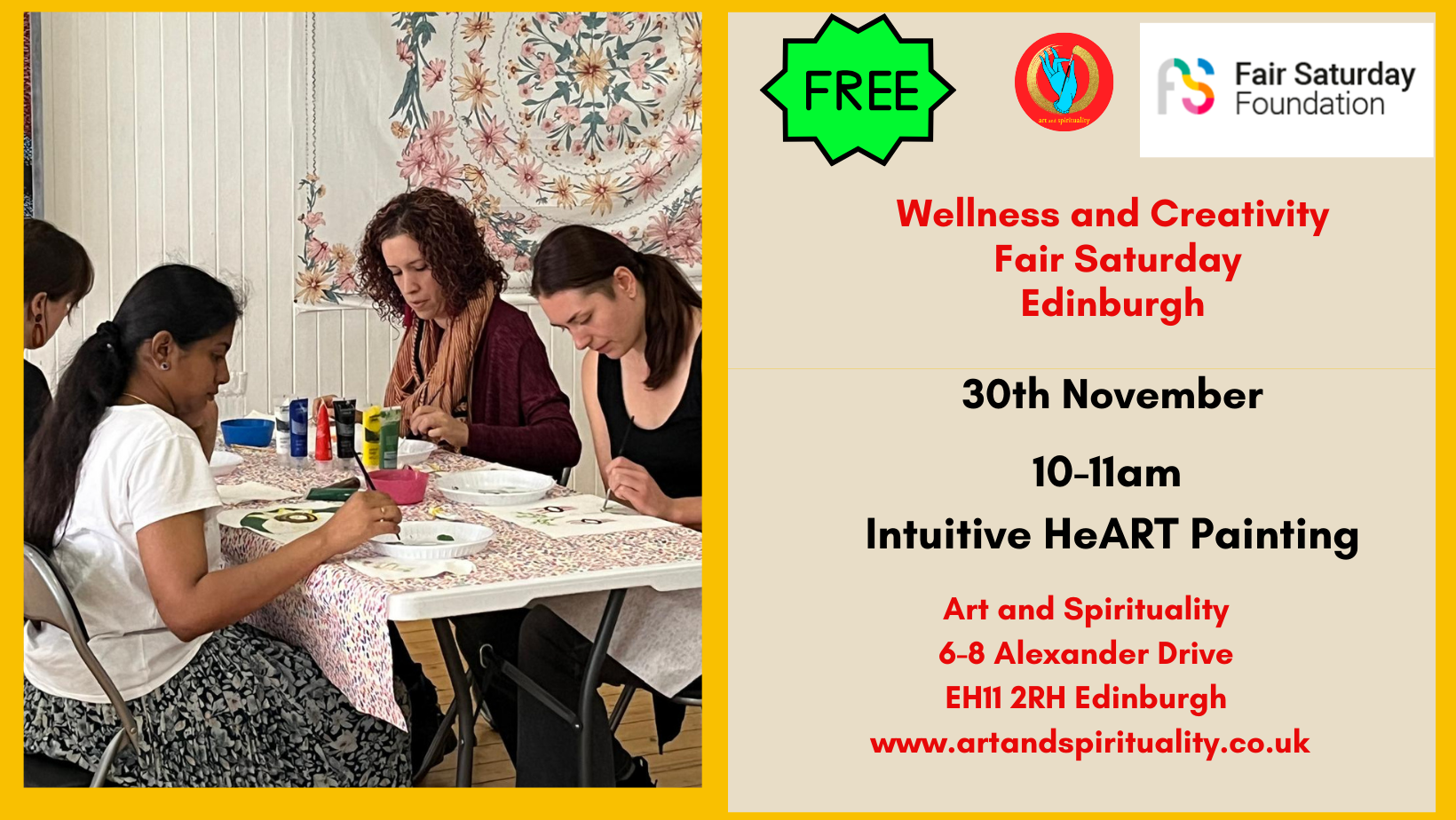 30th November 10-11 am FREE INTUITIVE PAINTING