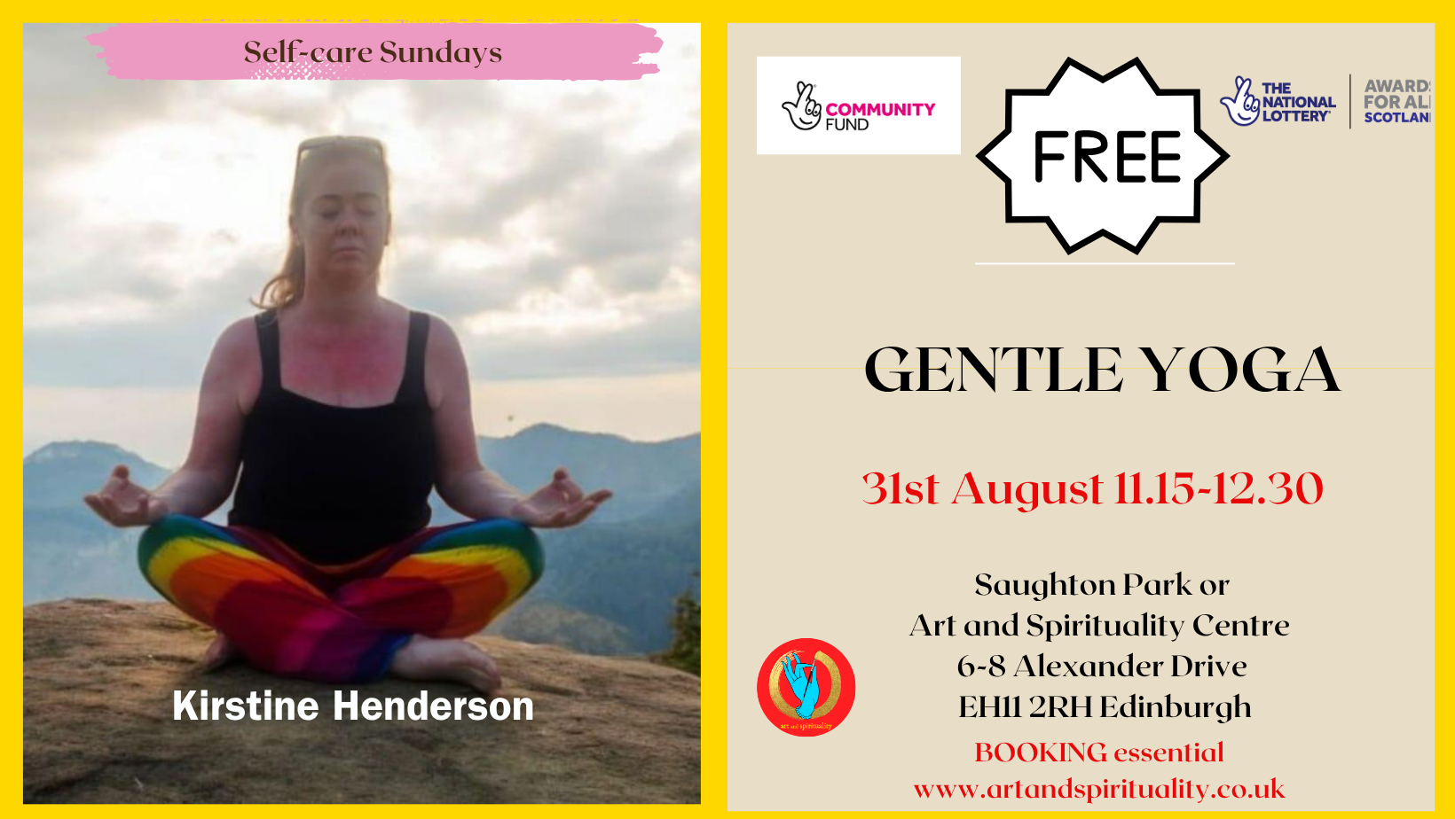 31st August FREE GENTLE YOGA