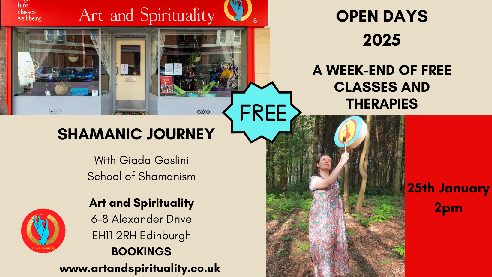 FREE OPEN DAYS: 25th Jan SHAMANIC JOURNEY