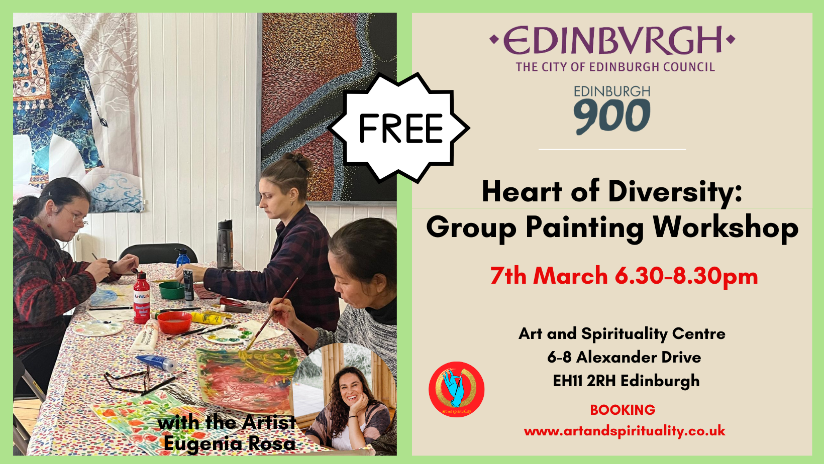 7th March  FREE EVENT-HEART OF DIVERSITY: GROUP PAINTING WORKSHOP