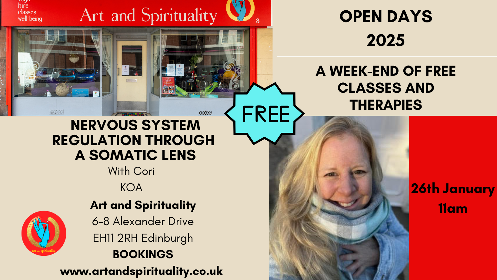 FREE OPEN DAYS: 26th Jan NERVOUS SYSTEM REGULATION THROUGH A SOMATIC LENS