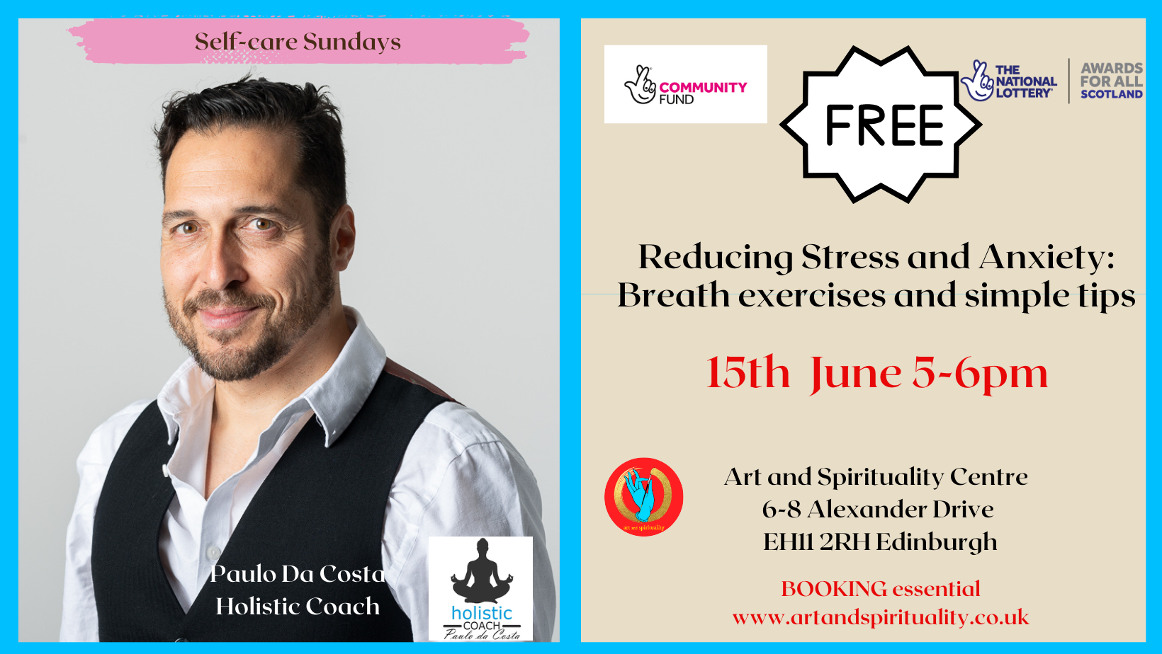 15th JUNE: FREE REDUCING STRESS AND ANXIETY: BREATH EXERCISES