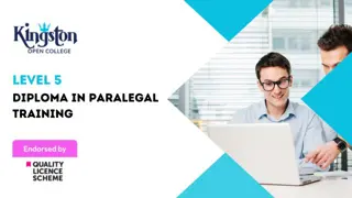 Diploma in Paralegal Training  - Level 5  (QLS Endorsed)