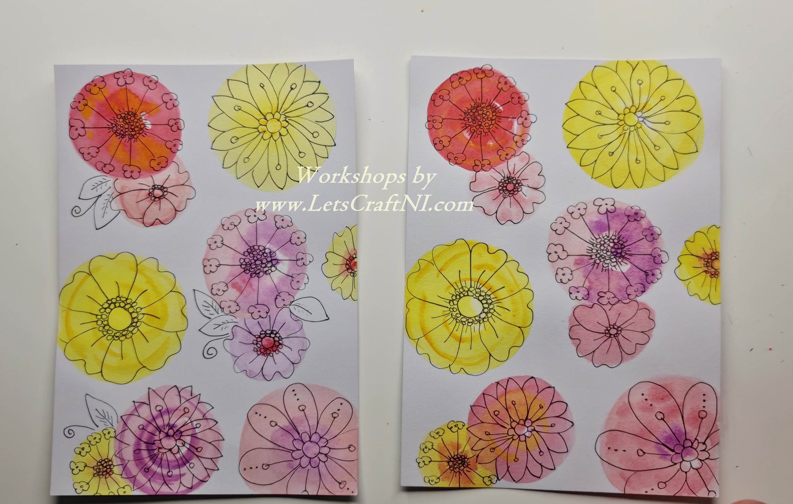 Abstract Floral Watercolour Card for Beginners