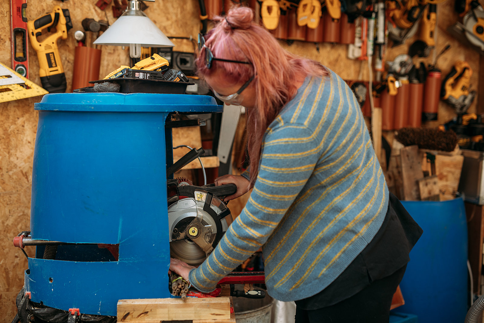 Make a bird or bug house from recycled material