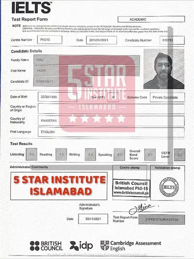 IELTS Preparation Course in Islamabad with 5 STAR INSTITUTE