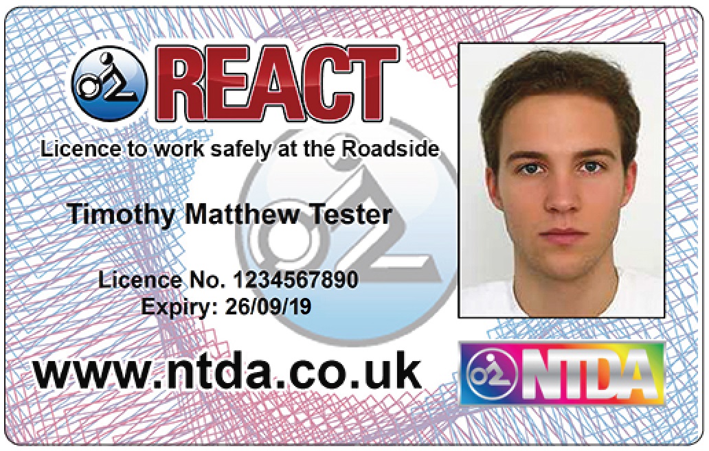 NTDA REACT license for safe roadside working