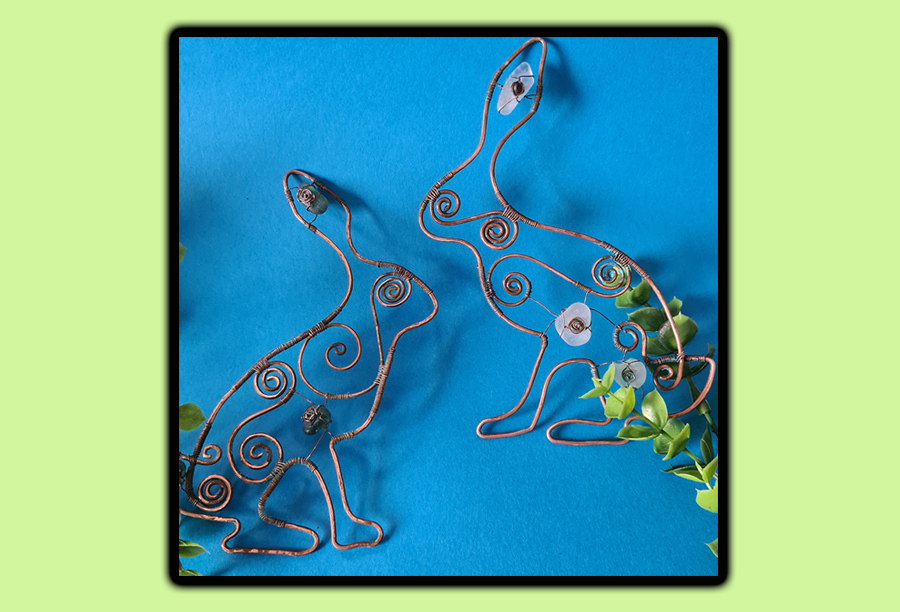 Copper Creatures; Copper Wire Forming and Weaving with Sea Glass/Beads embellishments