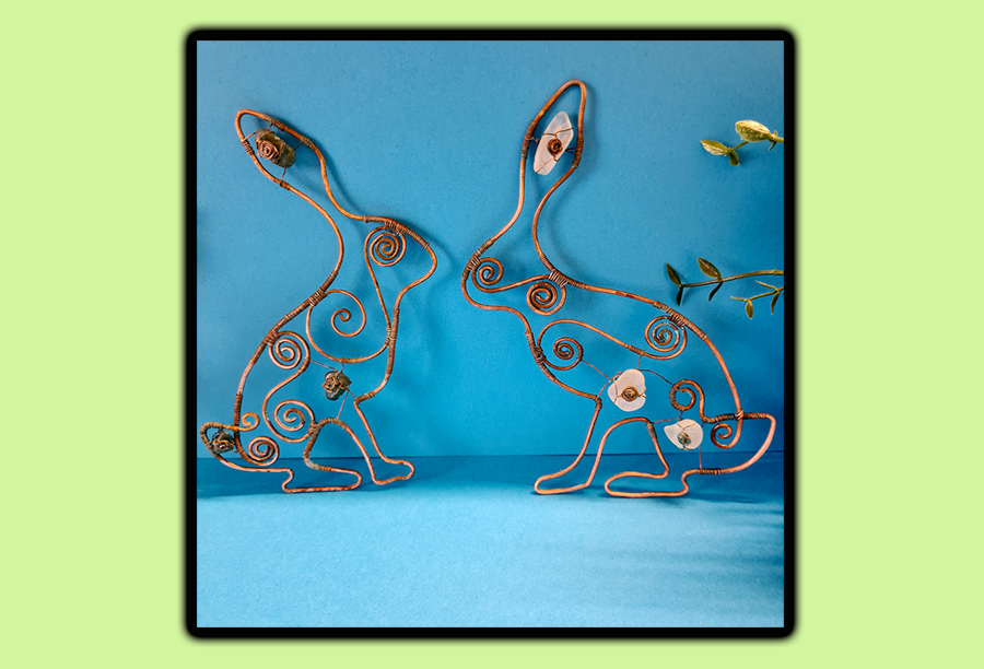 Copper Creatures; Copper Wire Forming and Weaving with Sea Glass/Beads embellishments