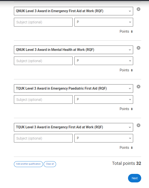 UCAS Points Booster Course - 32 Points 