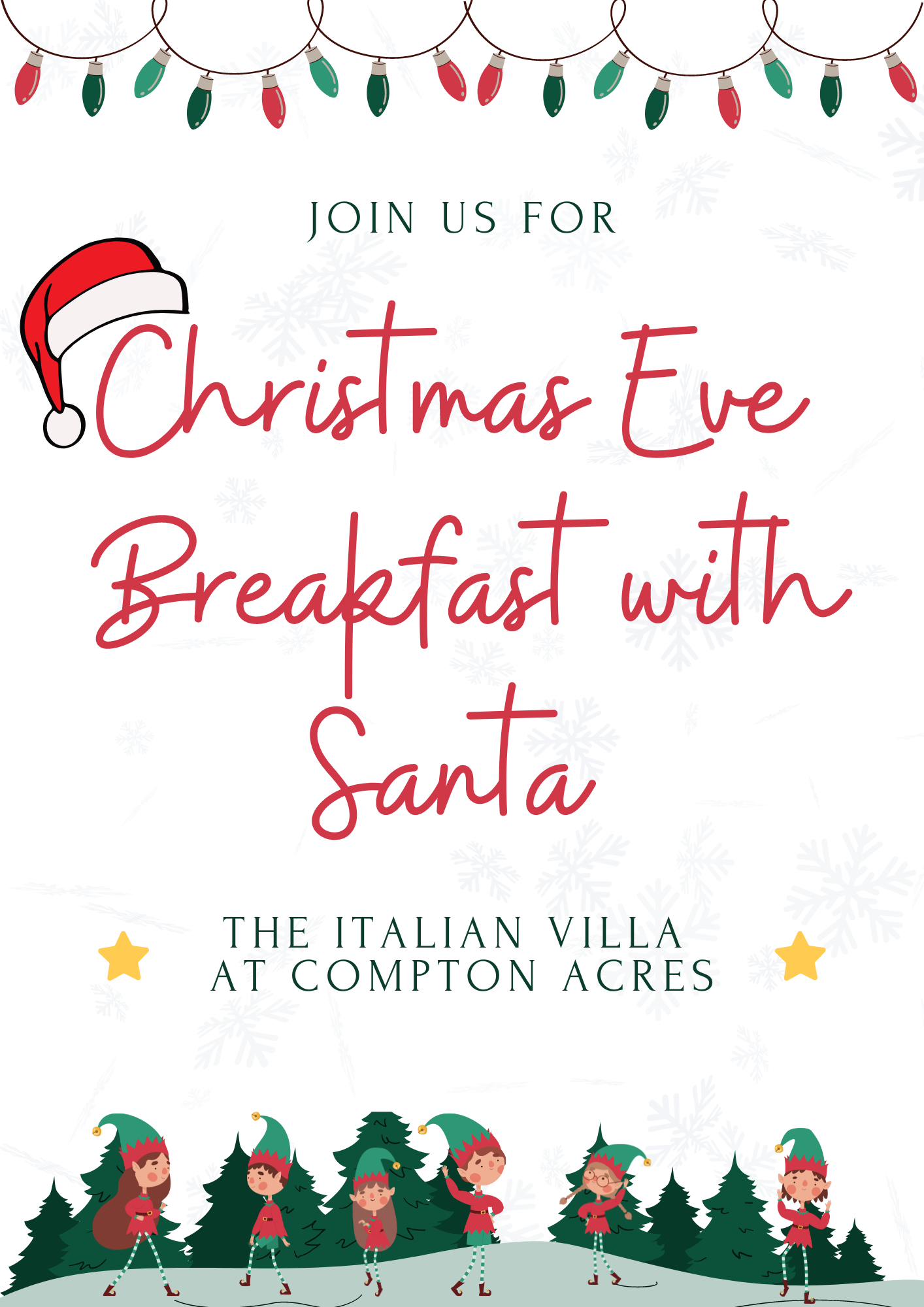 Christmas Eve Breakfast with Santa at The Italian Villa