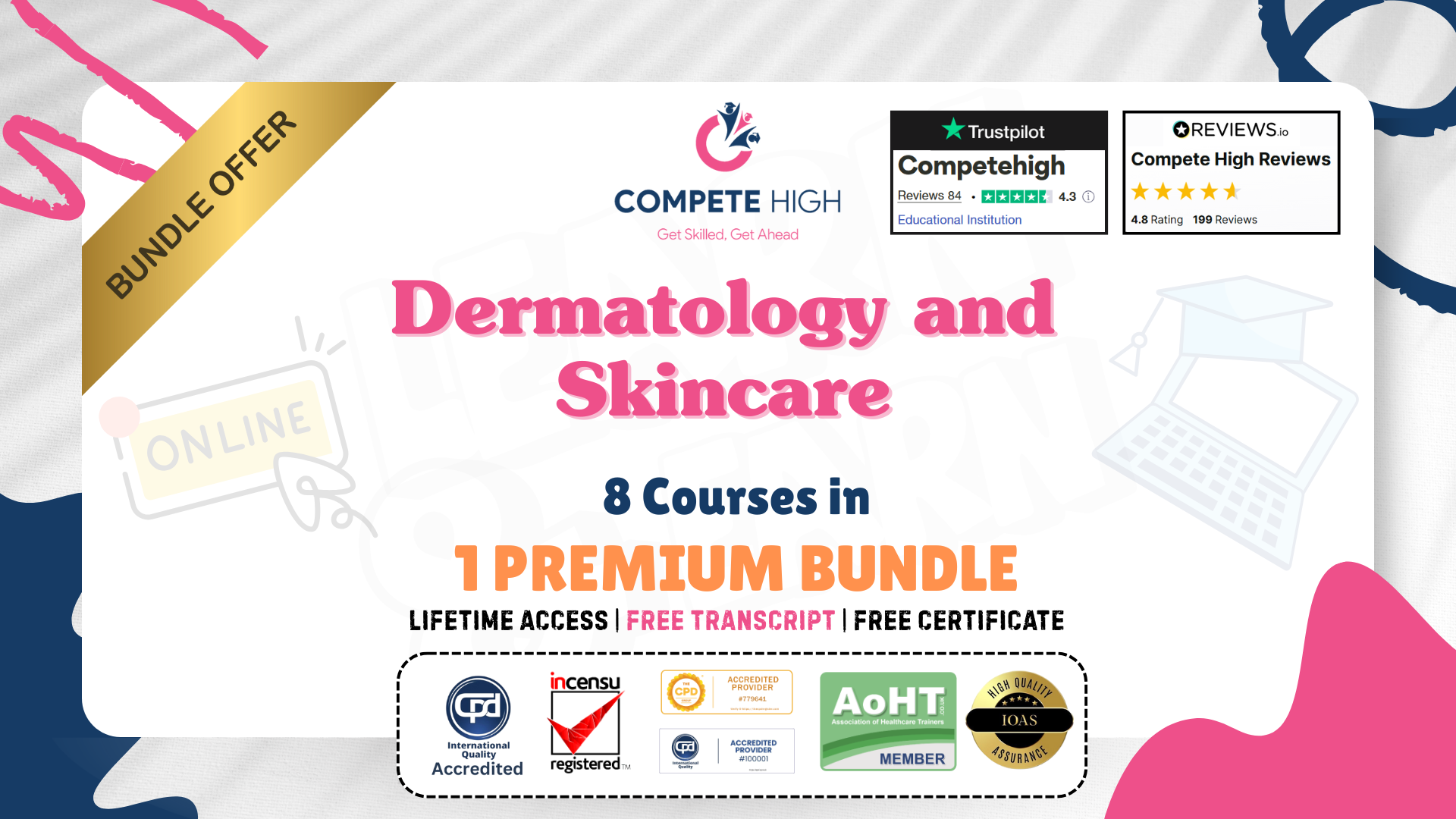 Dermatology and Skincare: 8 in 1 Premium Courses Bundle
