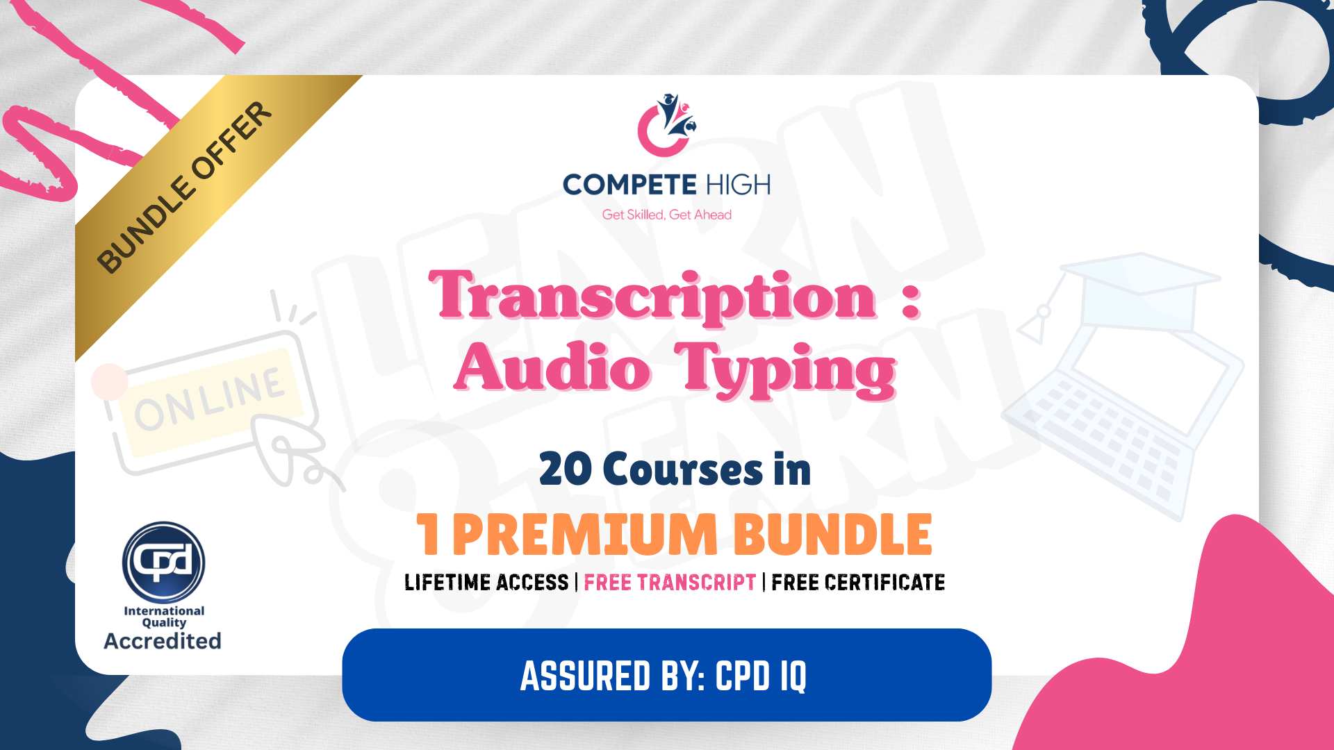 Transcription: Audio Typing – 20-in-1 Premium Online Courses Bundle