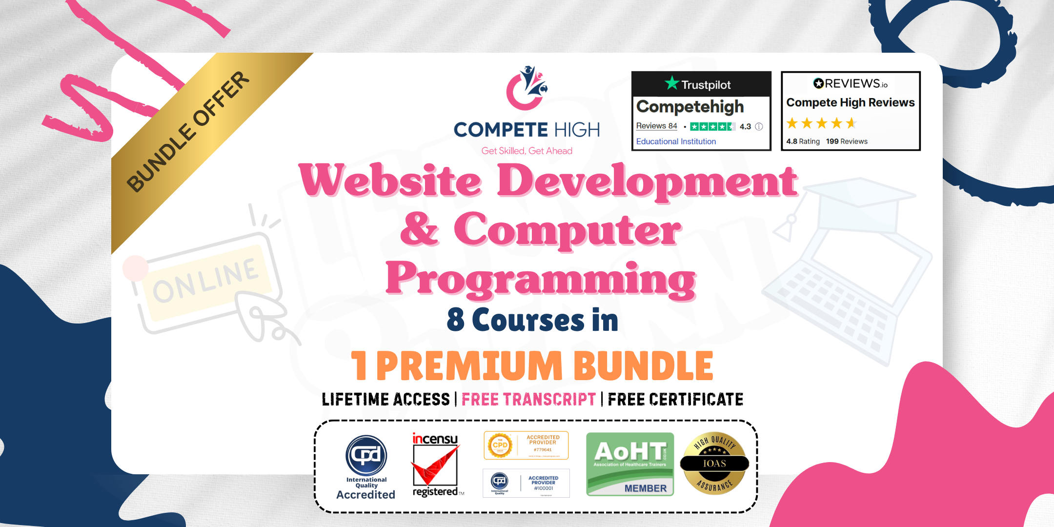 Website Development & Computer Programming: 8-in-1 Premium Online Courses Bundle