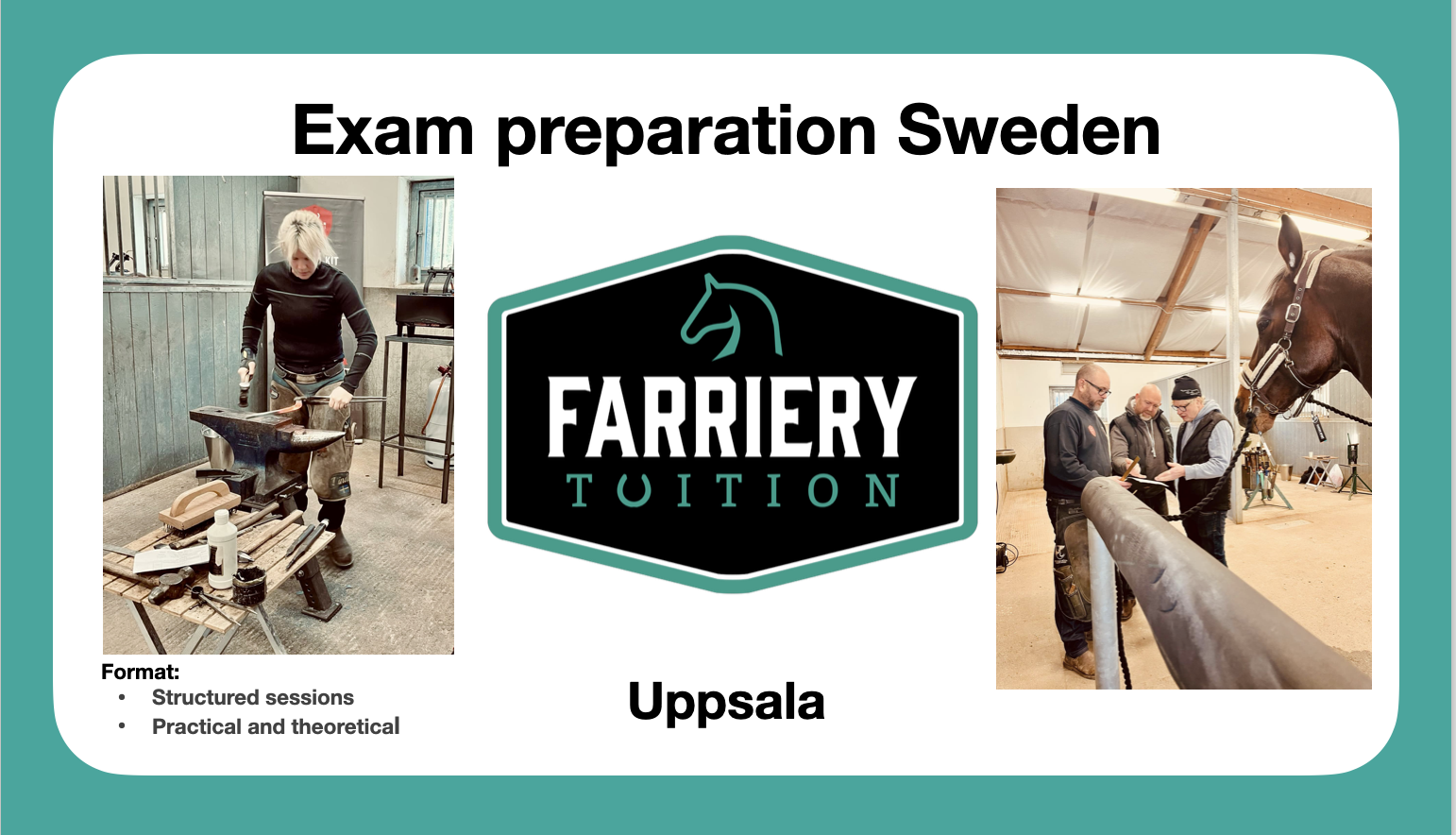 Farriery exam preparation course Sweden 2025/26