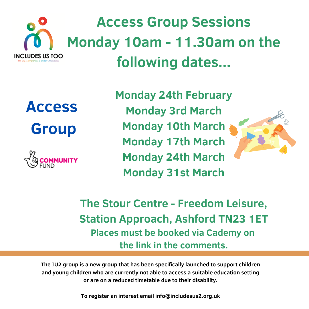 Access Group Monday Sessions - Stour Centre 10am - 11.30am