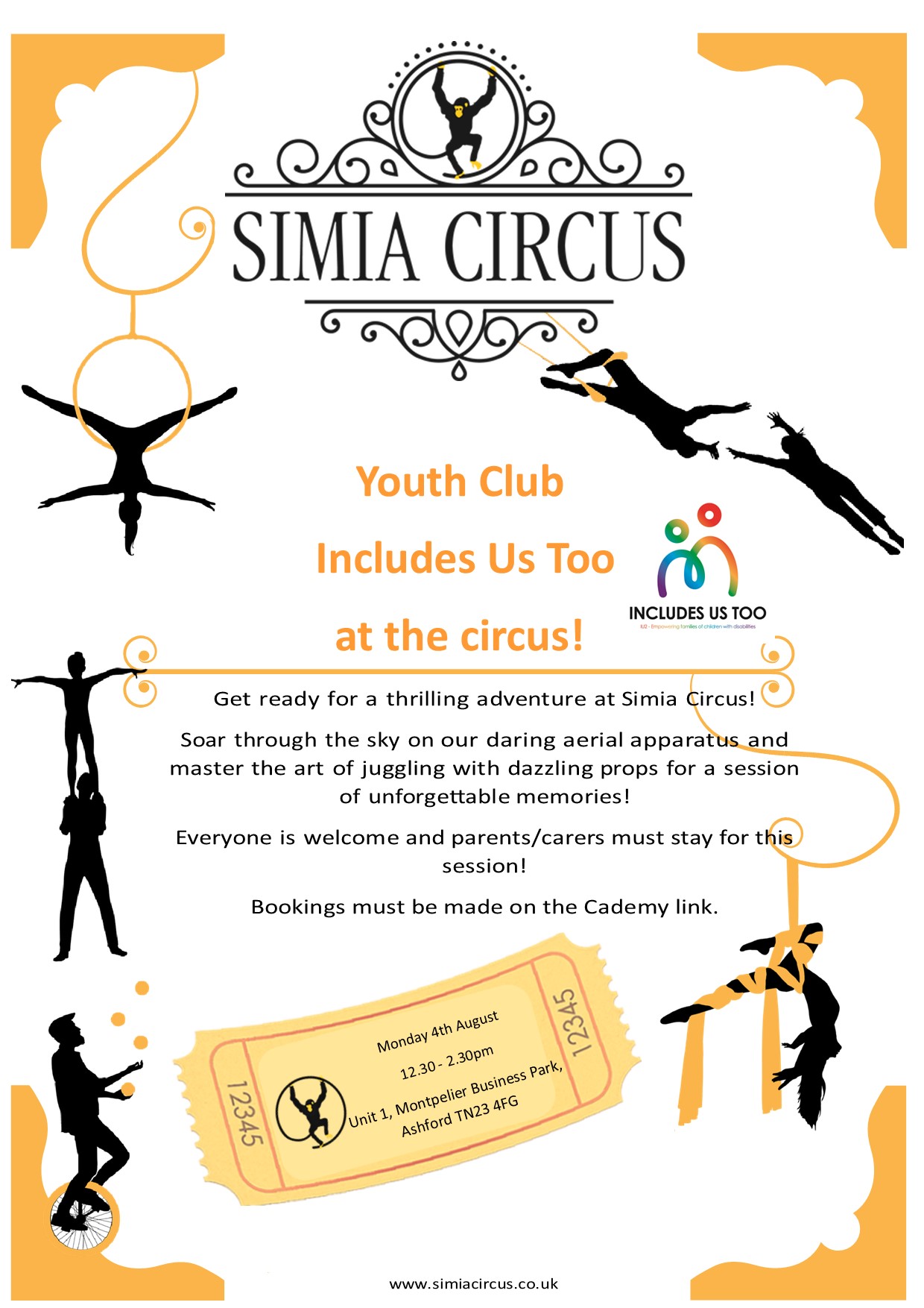Youth Club (for ages 14-25) - Simia Circus Visit 12.30 - 2.30pm