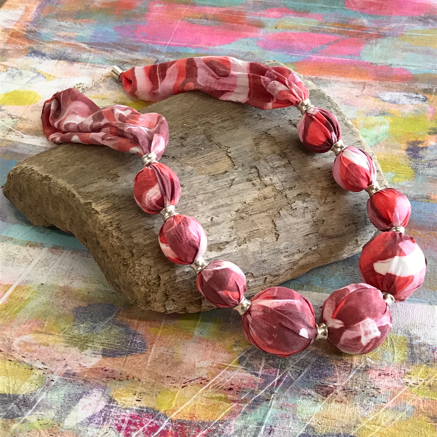 Silk Chunky Bead Necklace Workshop for all Levels. 