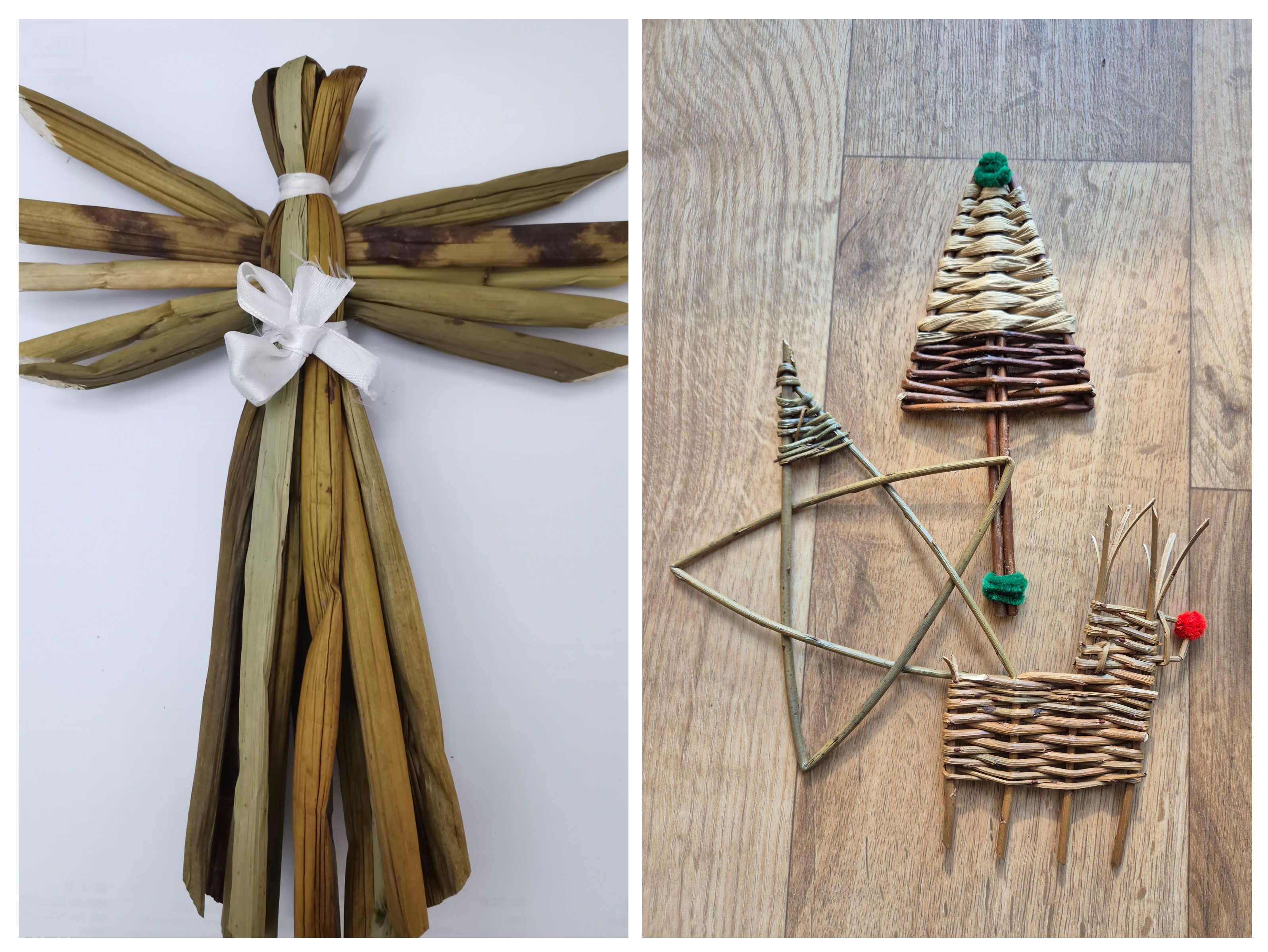 Xmas willow Decorations at Walford Mill Crafts in Wimborne