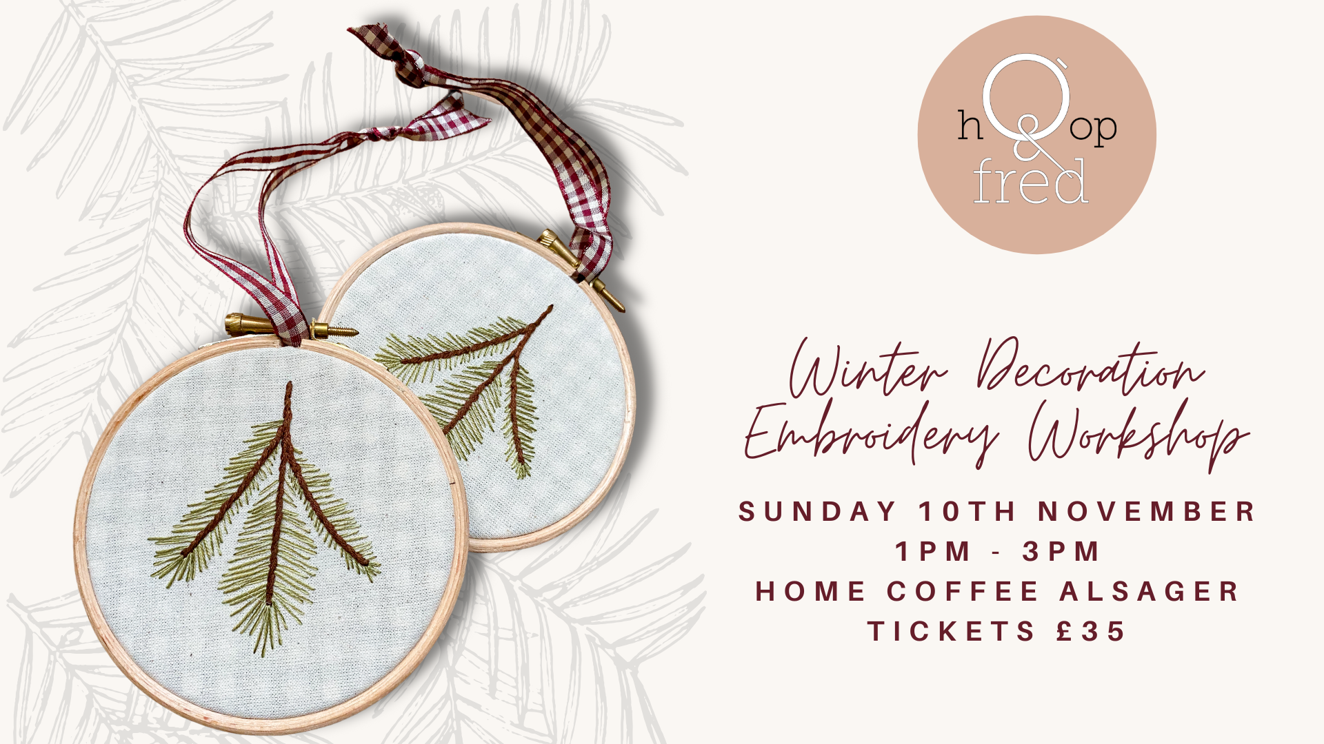 Festive embroidery workshop: Winter Decorations