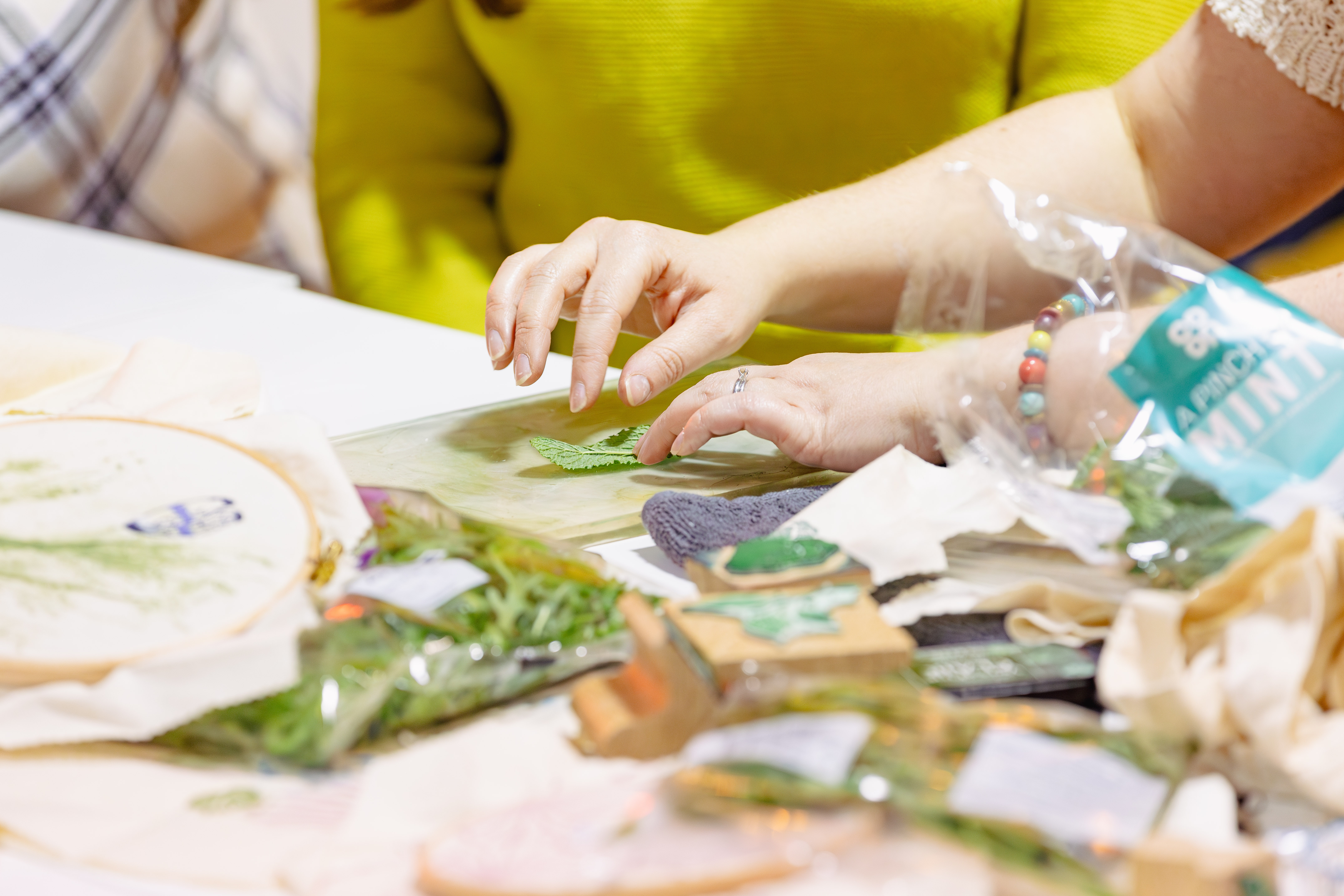 Festive Stamp & Stitch - Print your own Christmas Stocking and Festive Decorations in this embroidery and print-making workshop