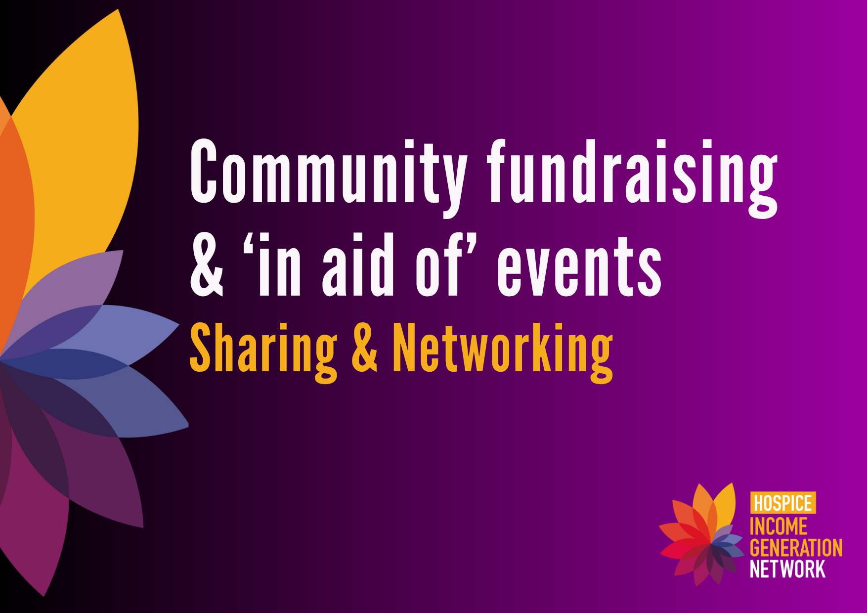 Wed 17 Sep: Community fundraising & 'in aid of' events