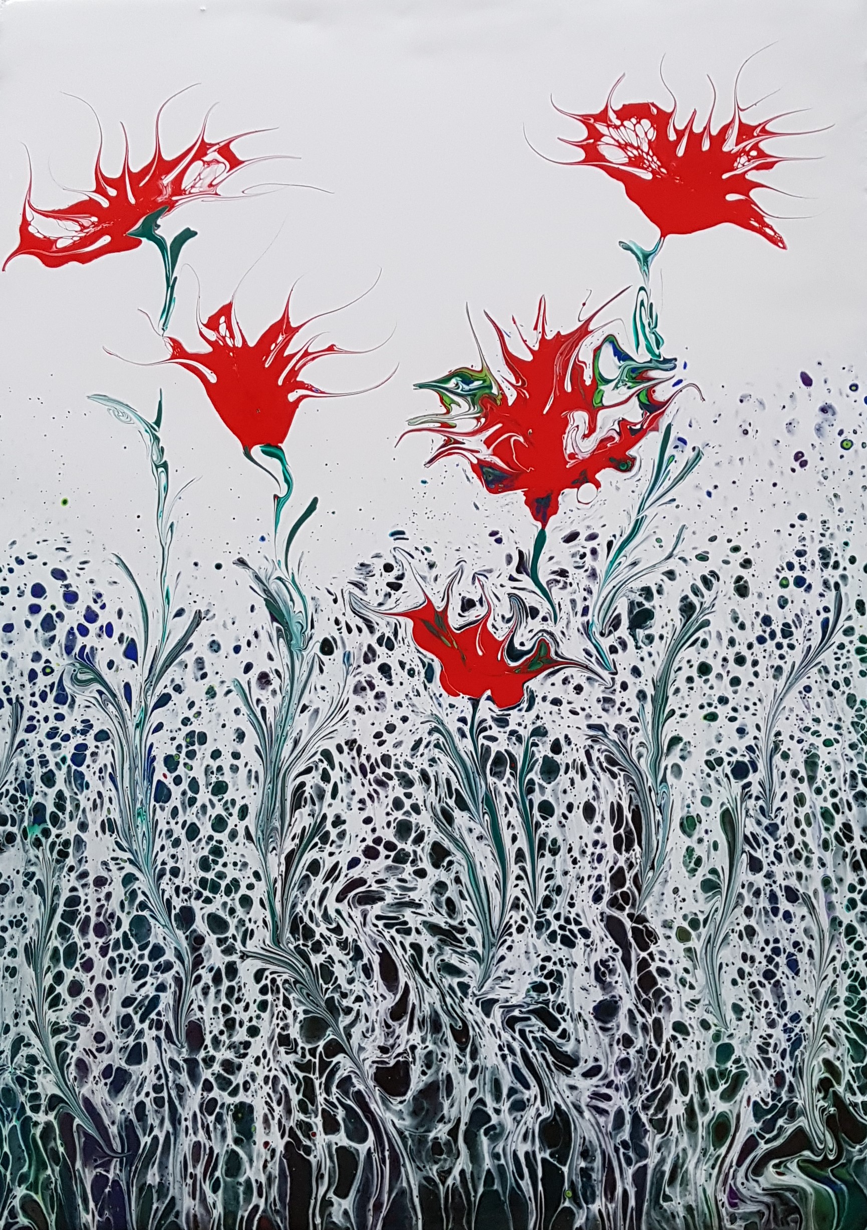 Paint Pouring workshop - Making flowers