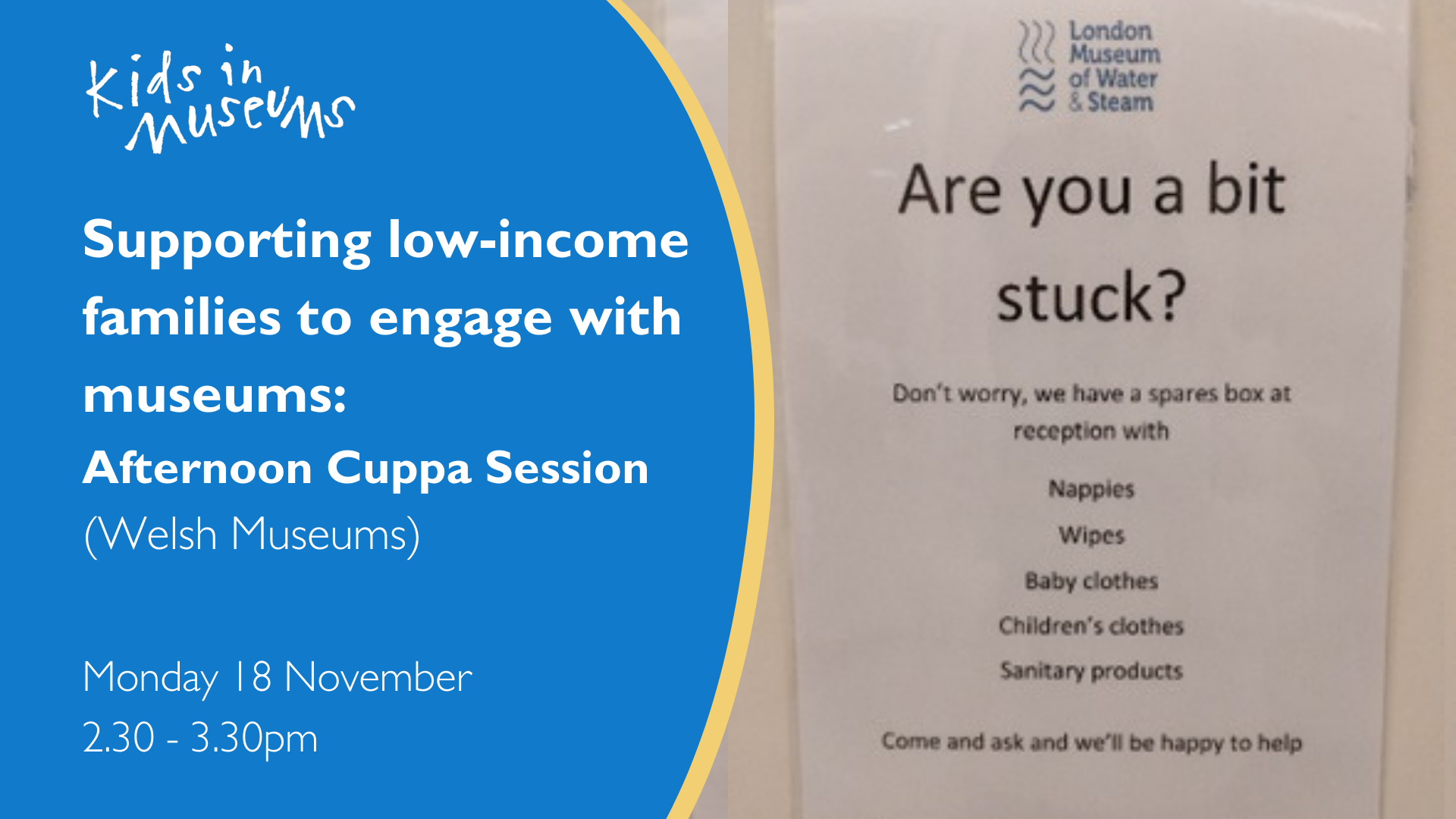 Supporting low-income families to engage with museums: Afternoon Cuppa Session (Wales) / Cefnogi teuluoedd incwm isel i ymgysylltu ag amgueddfeydd: Sesiwn Paned Prynhawn (Cymru) 