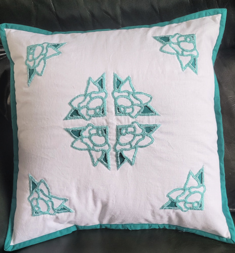 Embroidered Cutwork Cushion Cover 
