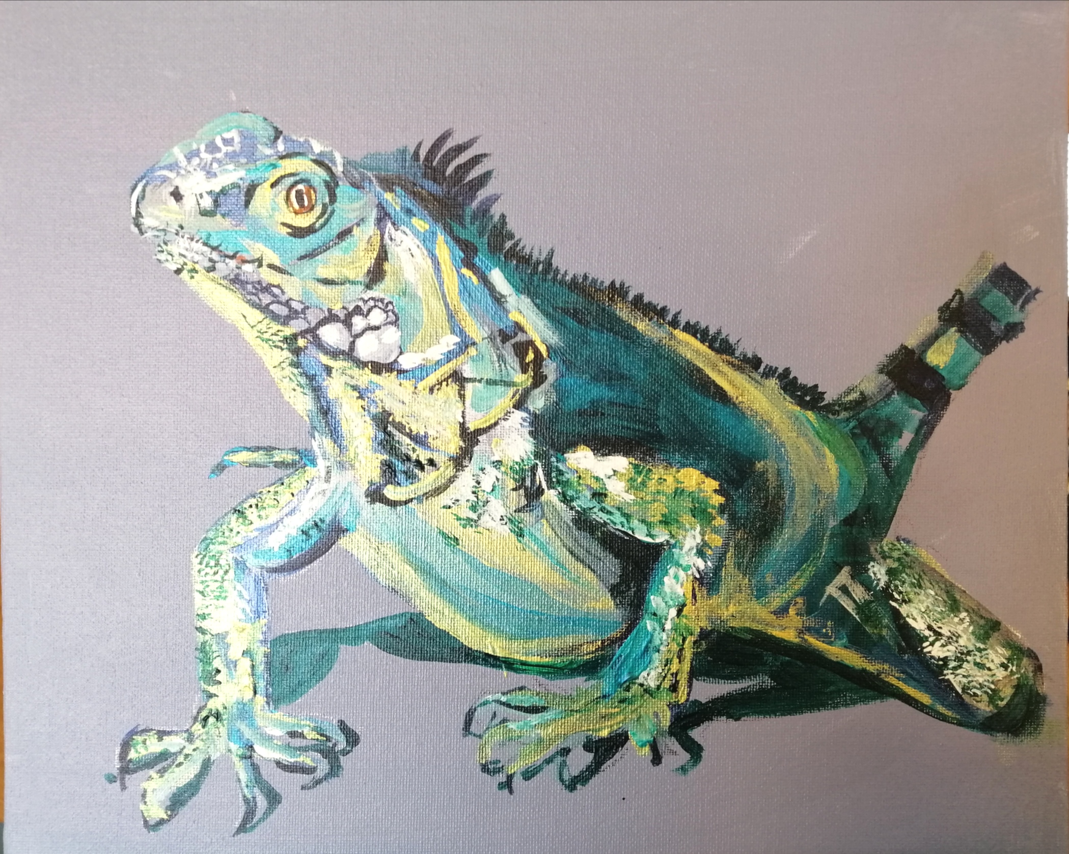 Aruba Lizard in metallic acrylics 42mins