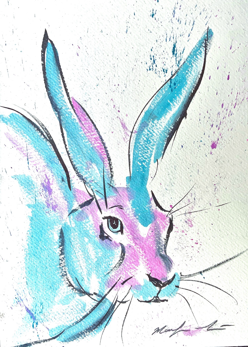 Paint Your Own Metallic Hares with Box Materials 