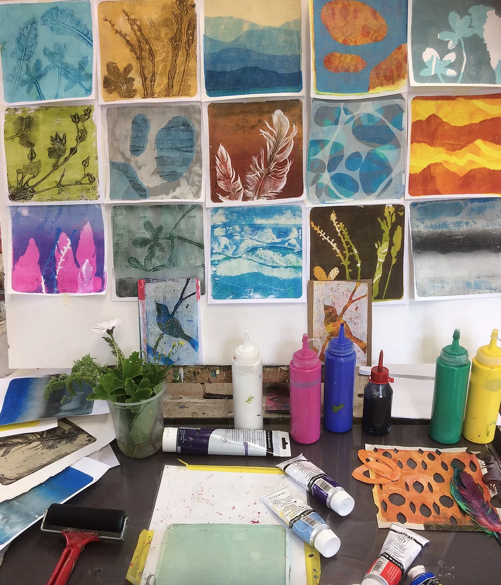 Gel printing workshop with Lesley Dearn