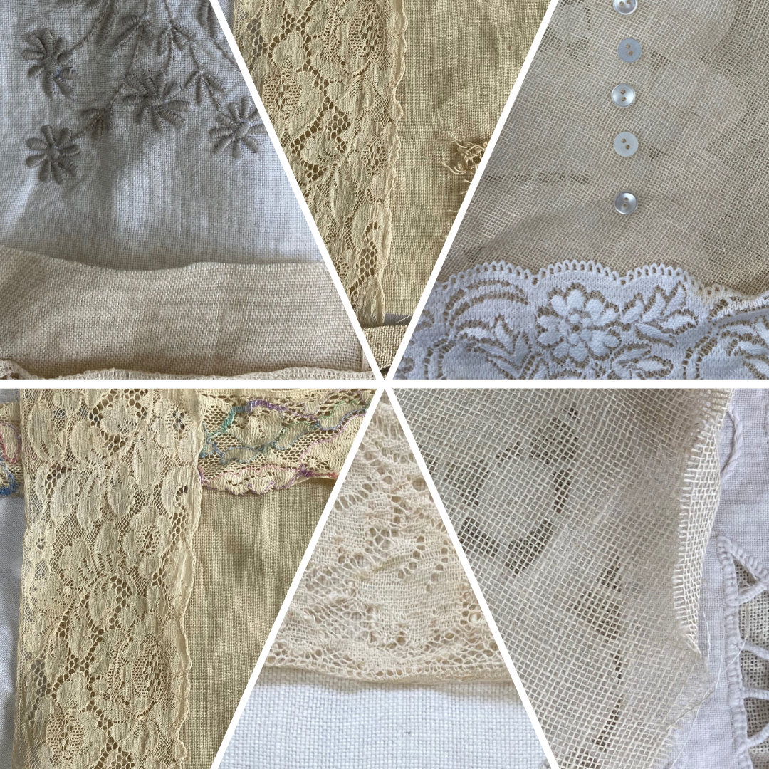 Vintage Linen and Lace - Slow Stitch - Hand Embroidery