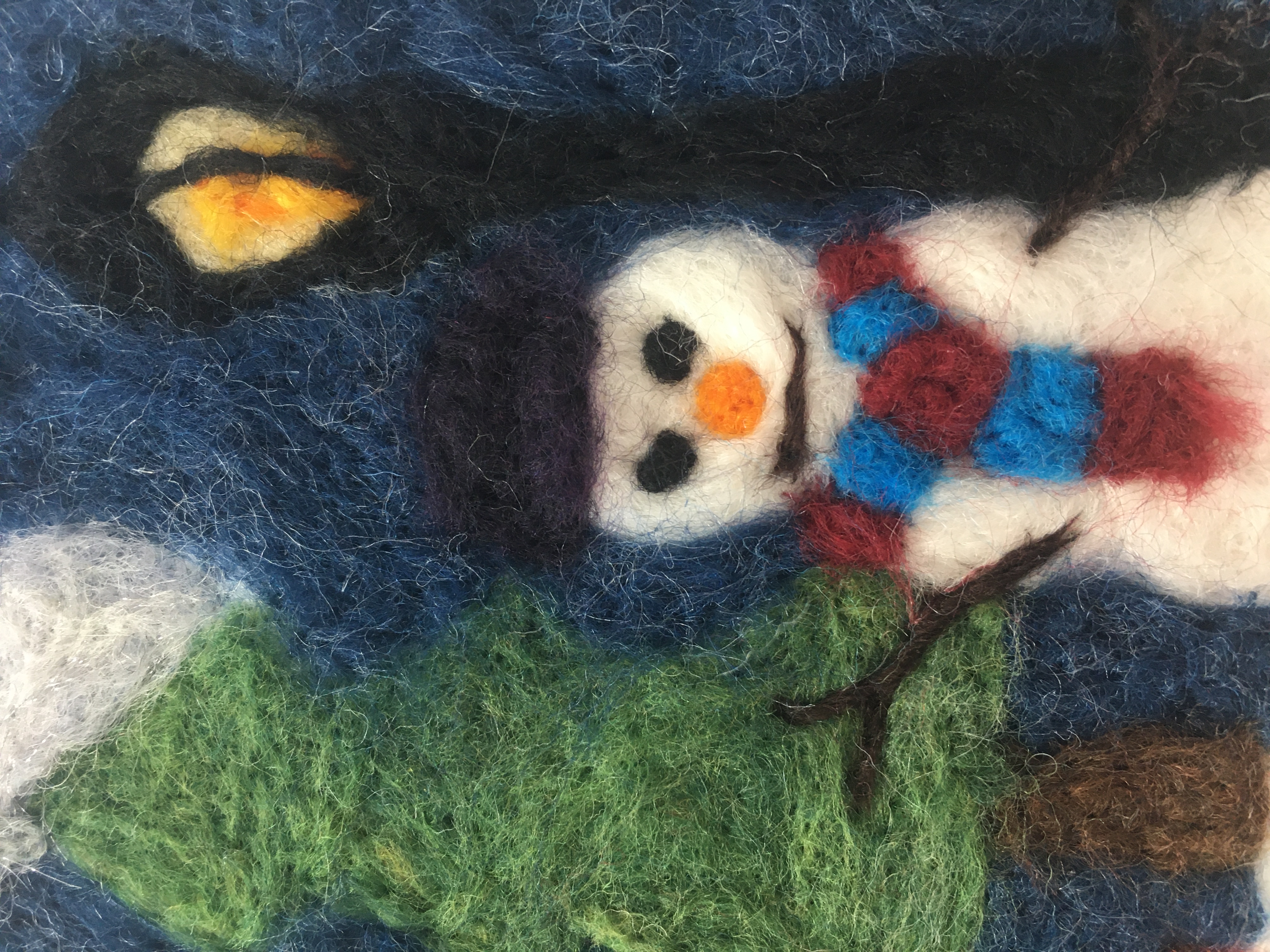 Needlefelt a Christmas Scene