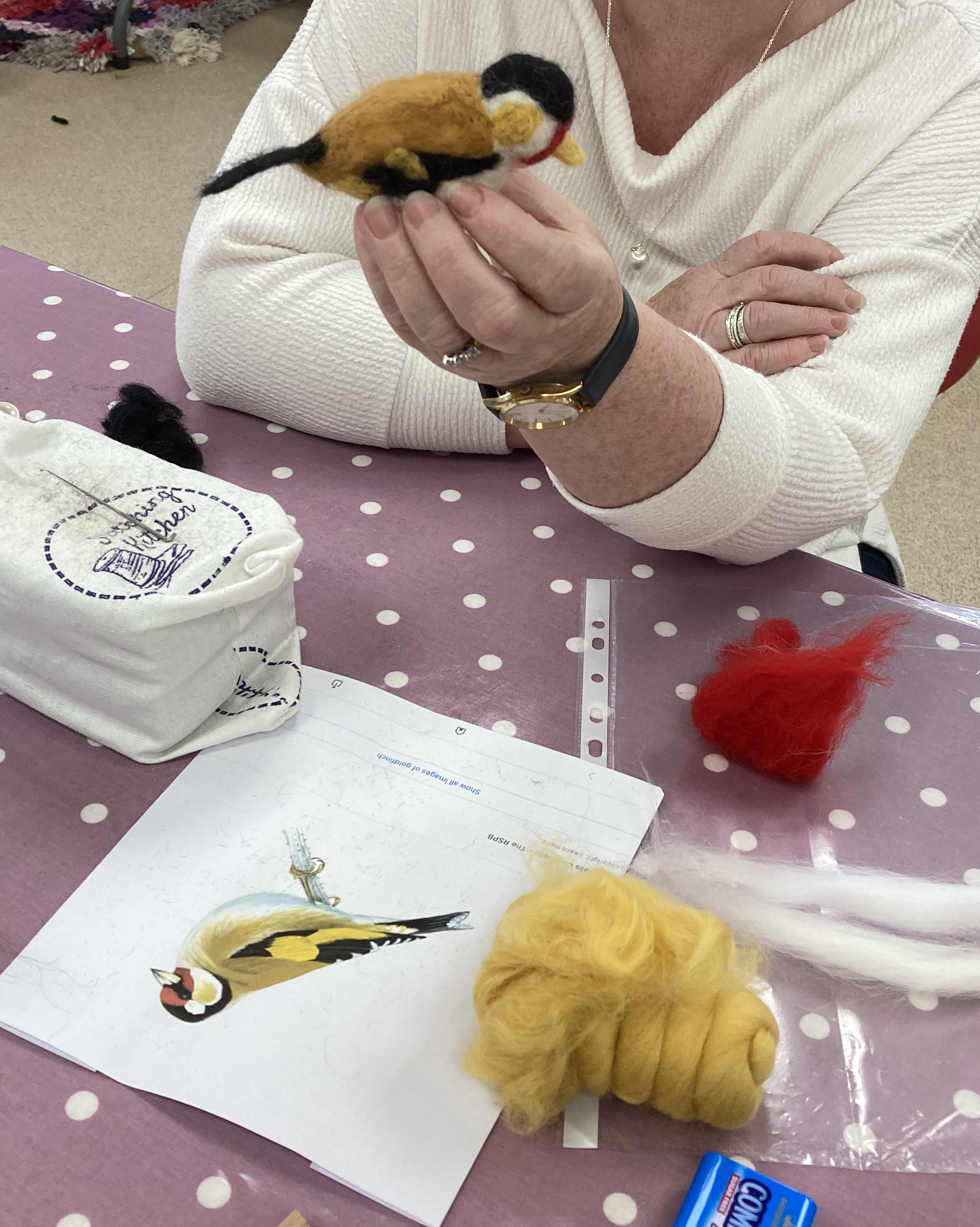 Needle felting a bird or animal