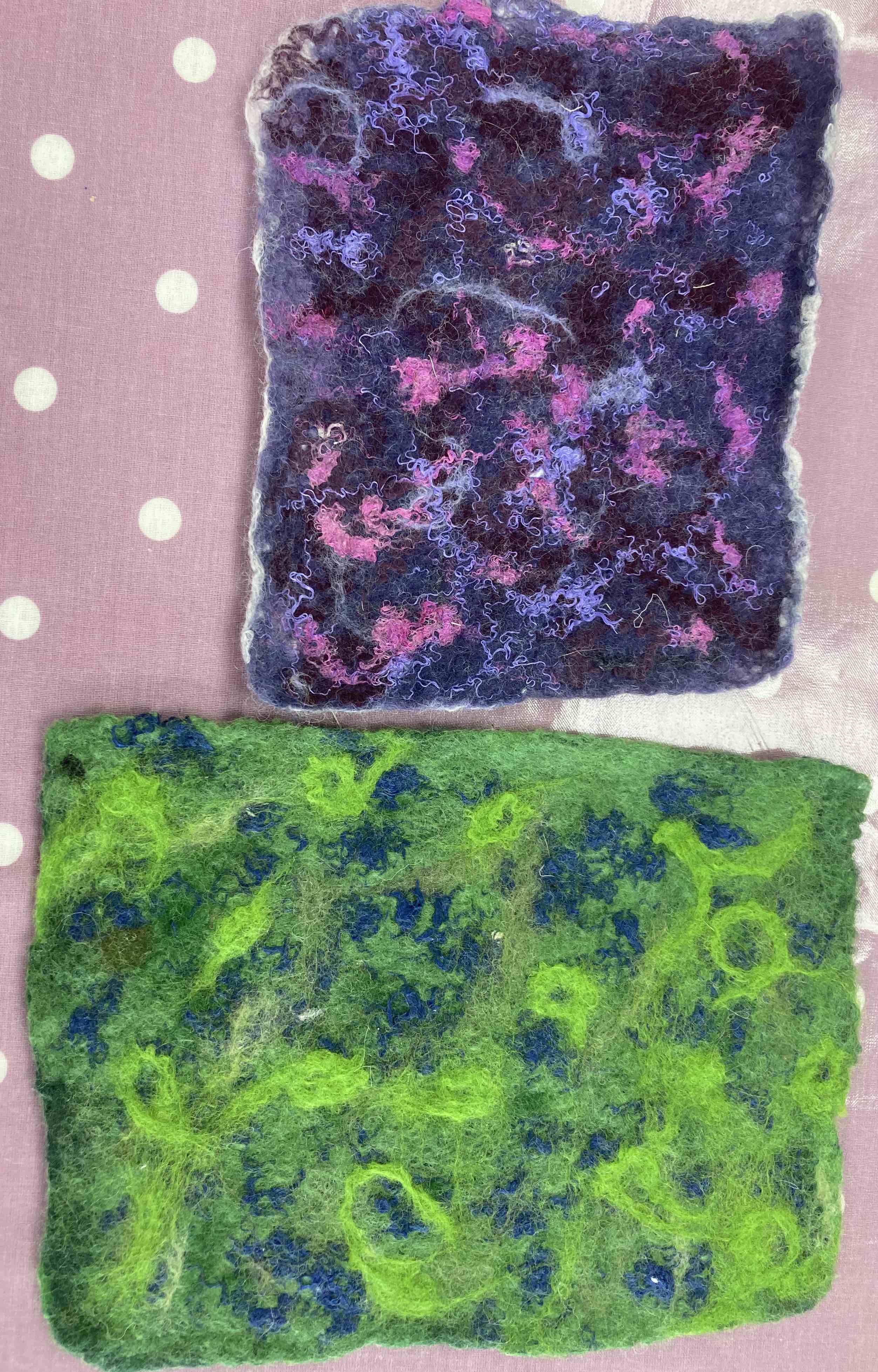 Wet Felt - abstract art samples for stitching