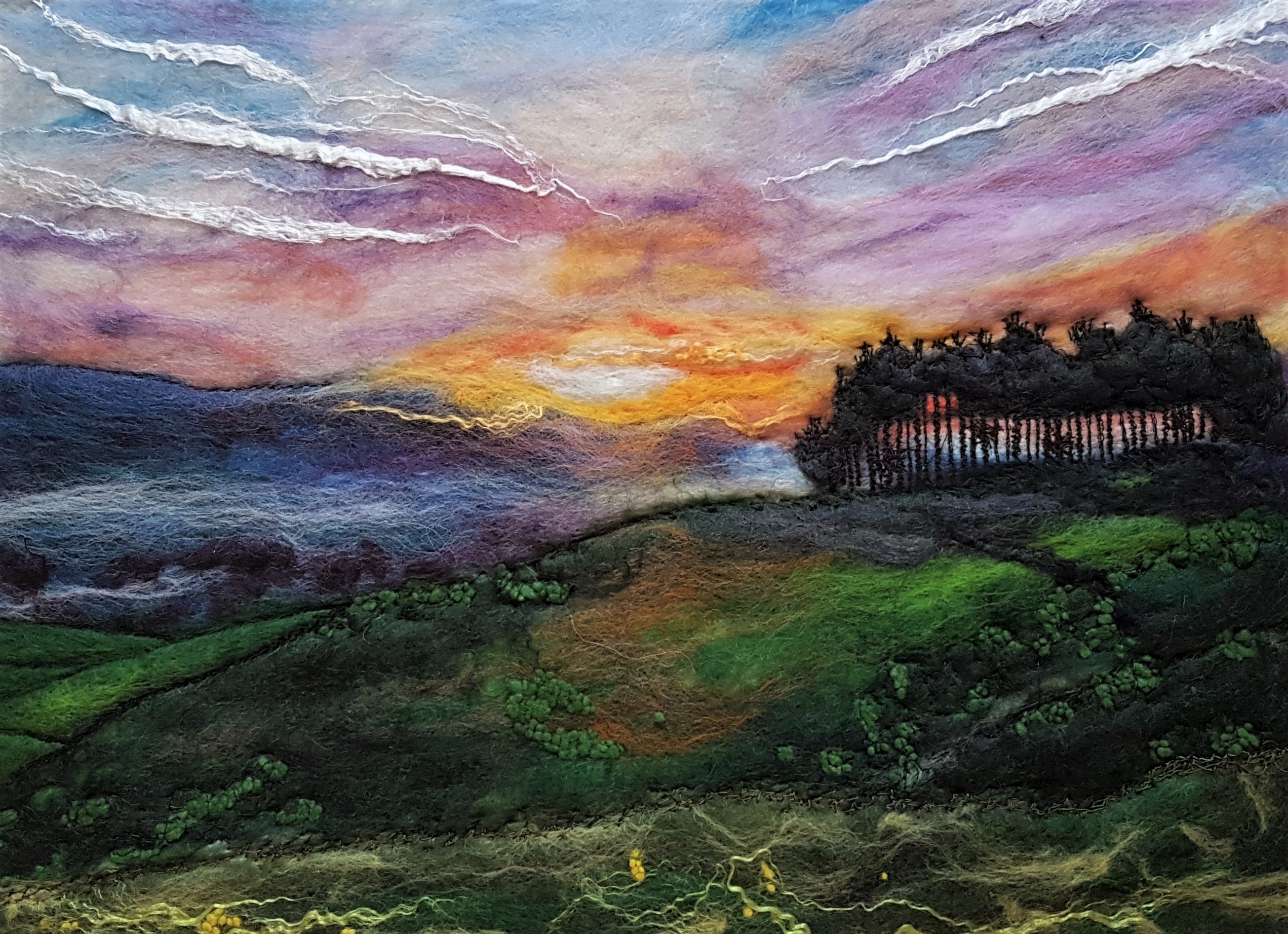 One day wet felted landscape workshop Thursday 15th July- Barnard Castle