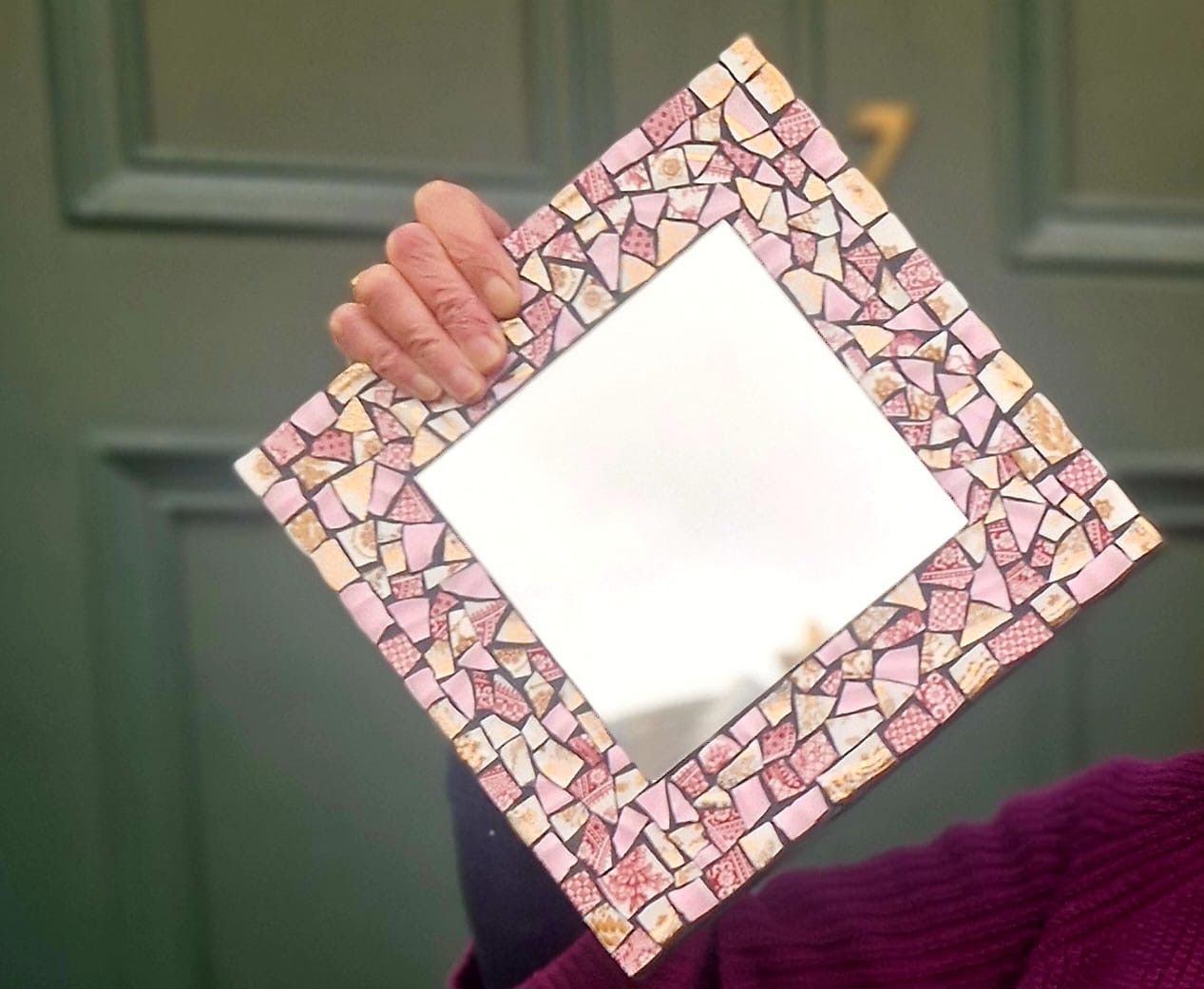 Make a mosaic mirror with Mossy Mosaic