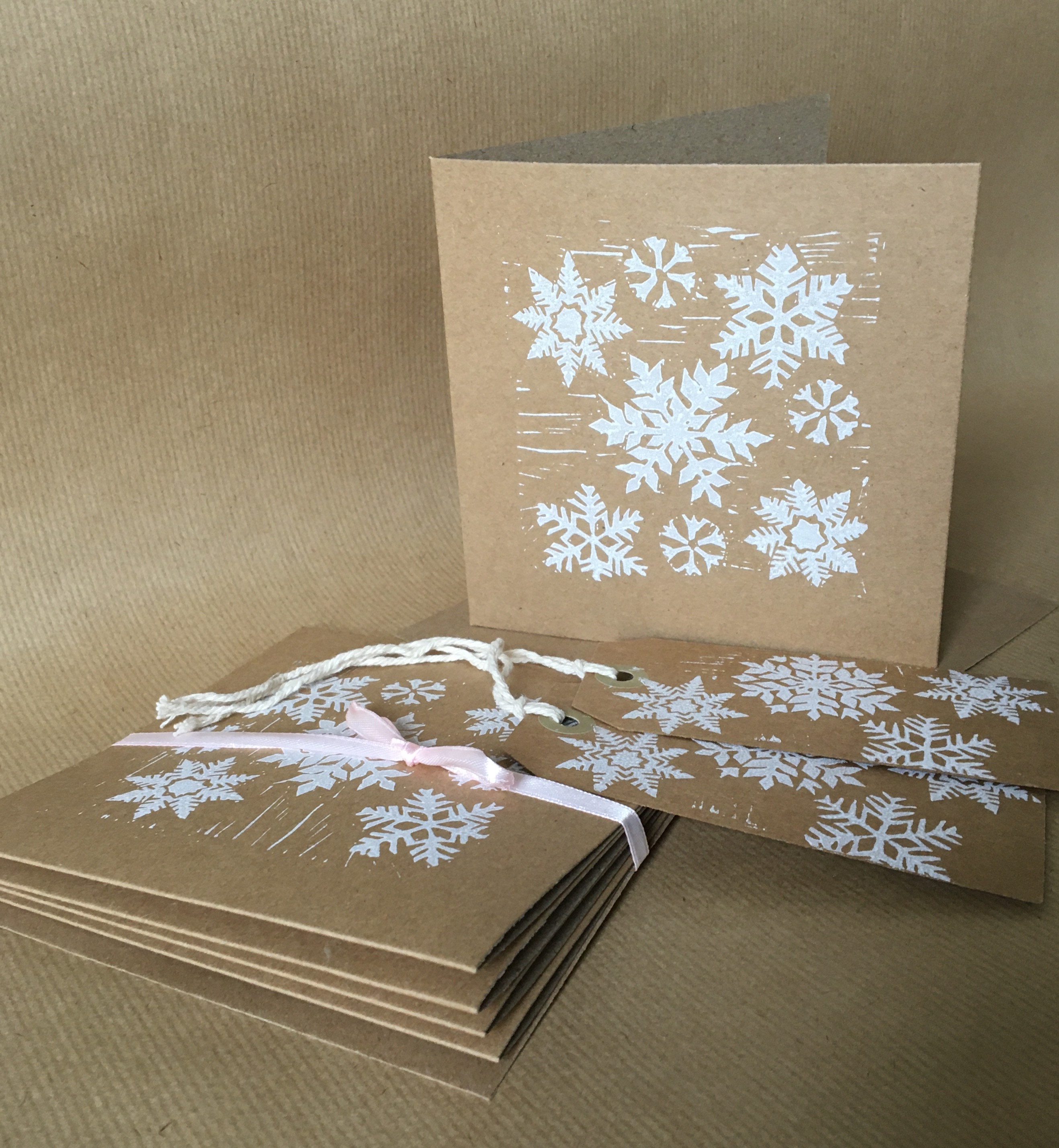 Lino print your own gift cards and tags