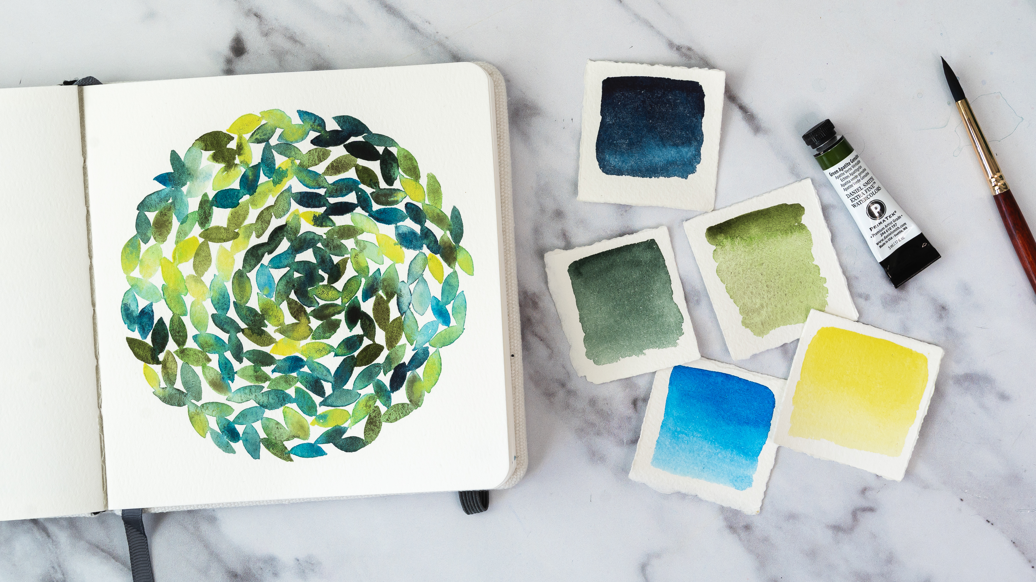 One day watercolour abstract painting for beginners