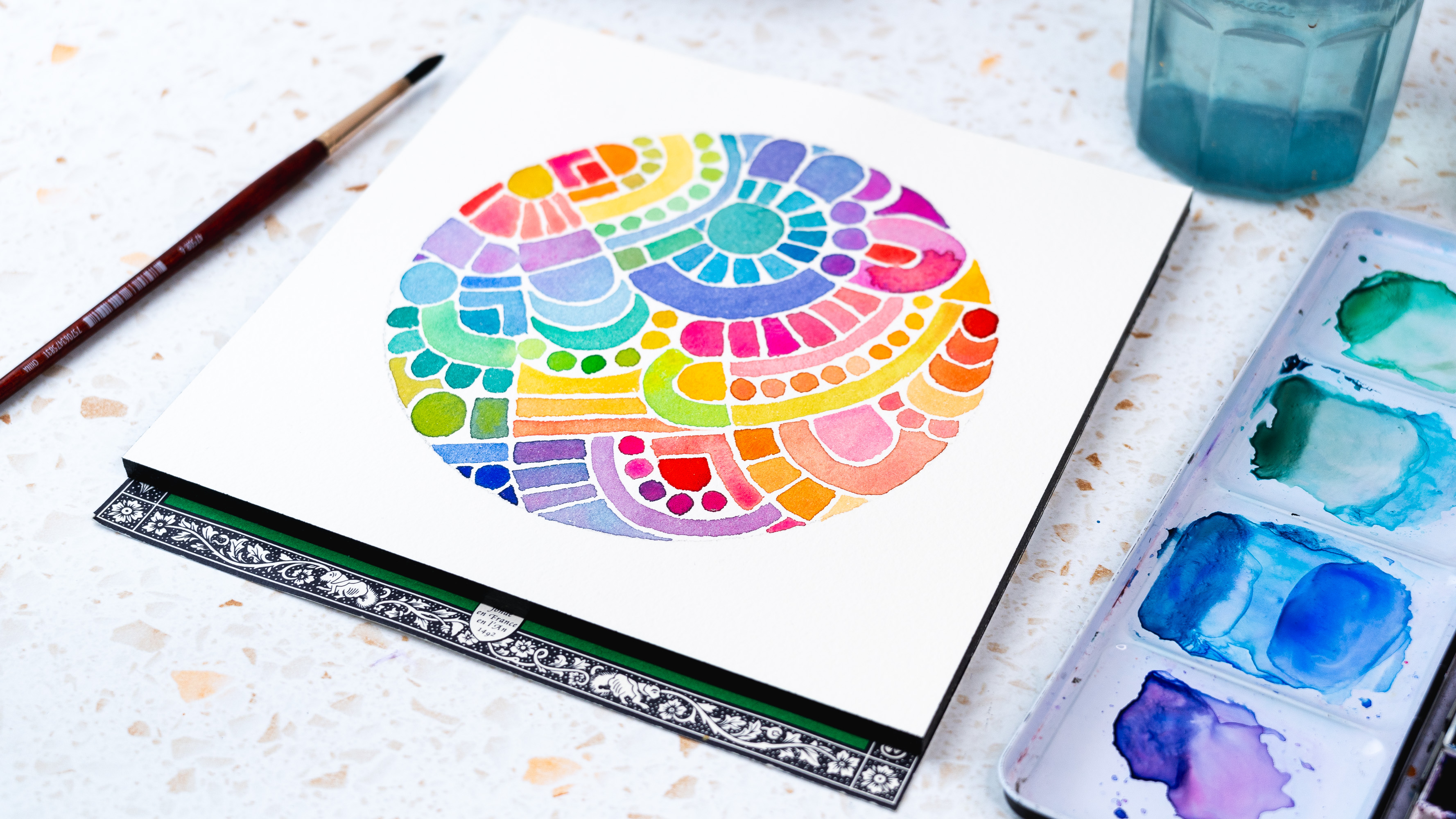 One day watercolour abstract painting for beginners