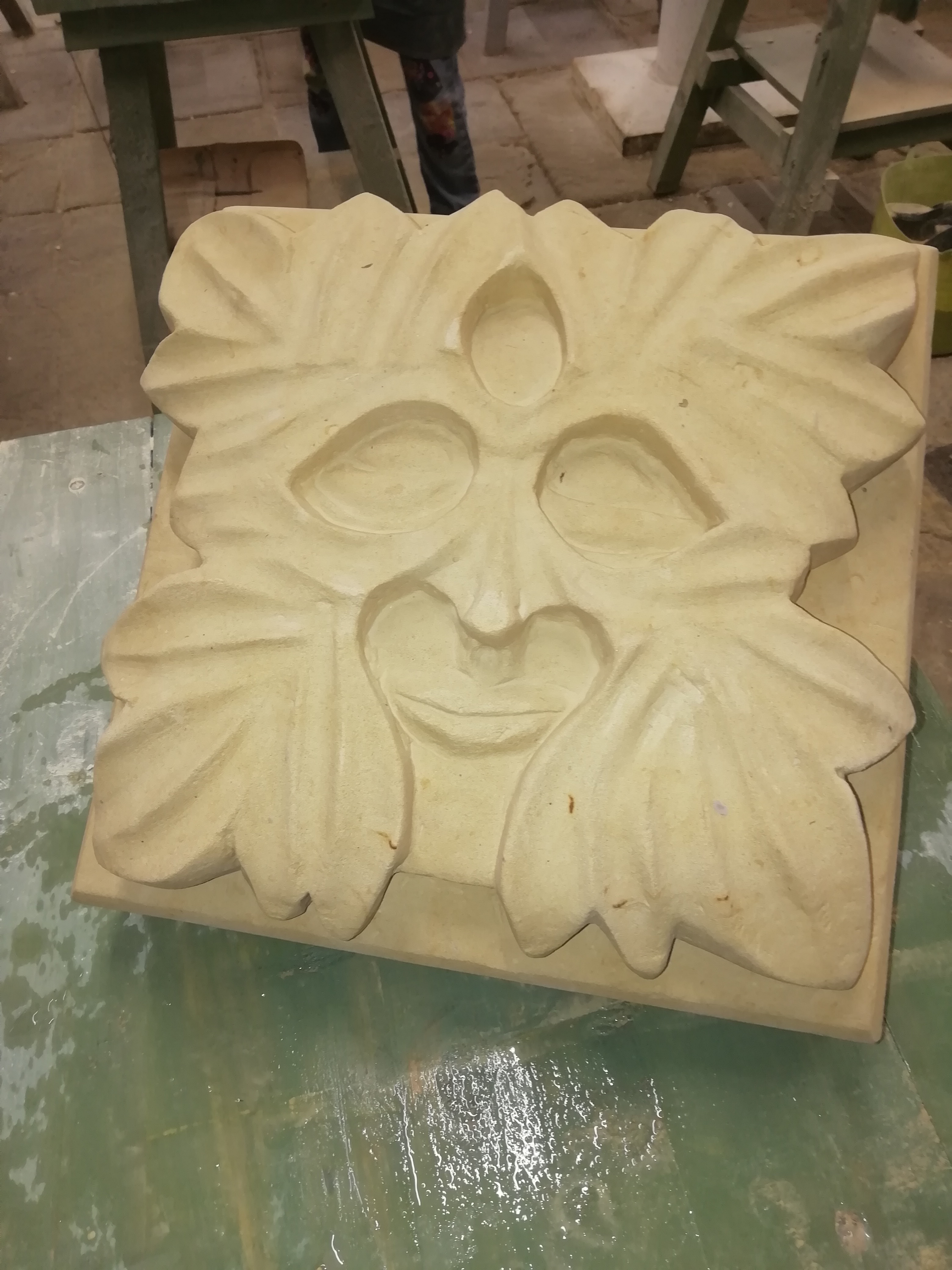 The Green Man Stonecarving  weekend for beginners 