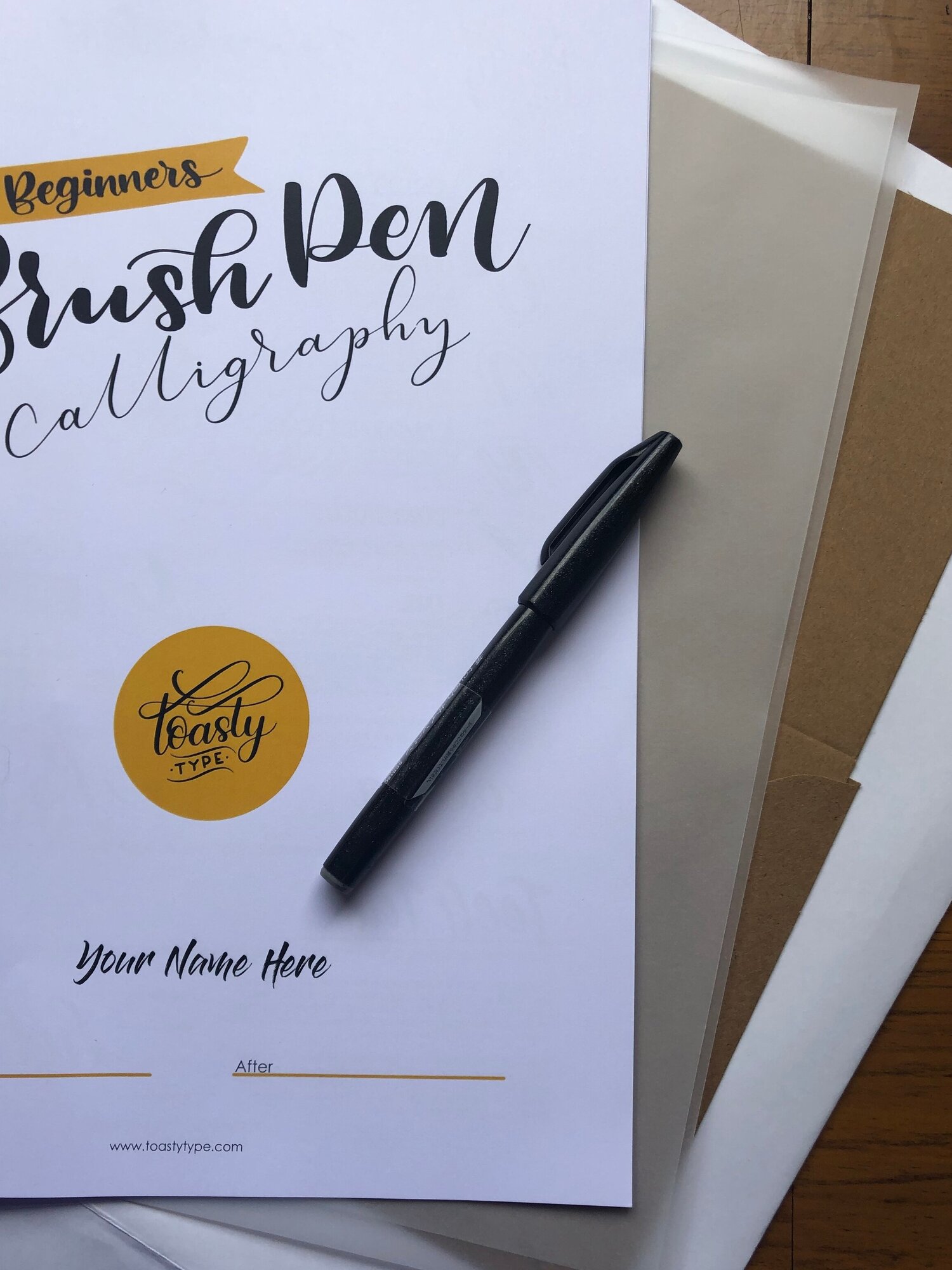 Beginners Brush Pen Calligraphy Workshop At Home Kit